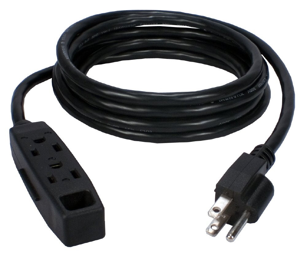 Qvs Pc3Px 10 10 Feet 3 Outlet 3 Prong Power Extension Cord