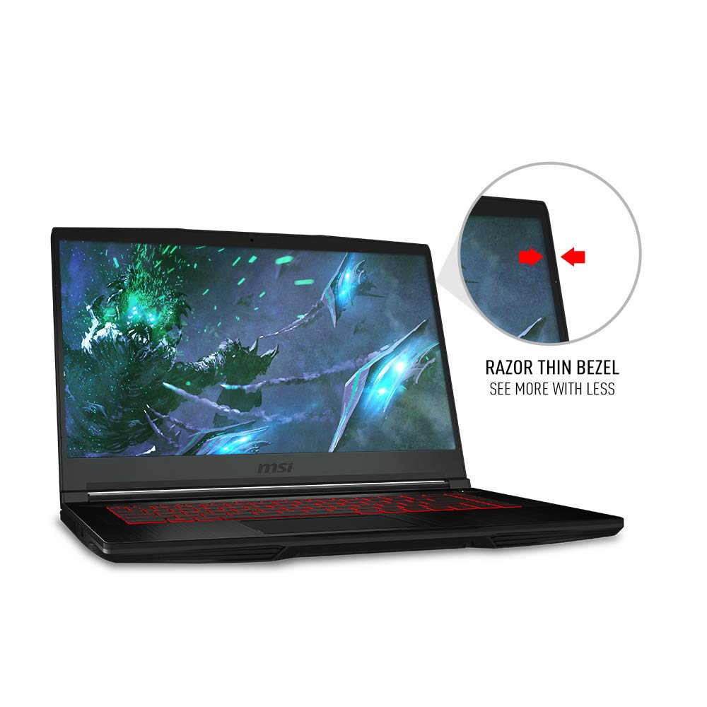Msi Gf63 Thin 9Sc 068 15.6'' Gaming Laptop, Thin Bezel, Intel Core I5 9300H, Nvidia Geforce Gtx1650, 8Gb, 256Gb Nvme Ssd