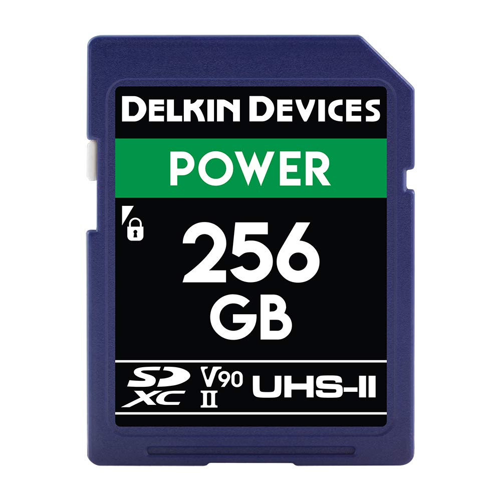 Delkin Devices Power 256GB SDXC UHS-II (V90) - 300MB/s Read, 250MB/s Write | for 8K, 4K, HDR, and 360 Video | High-Performance f