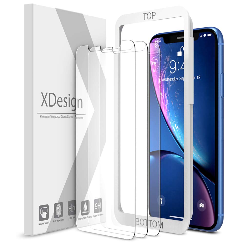 XDesign Glass Screen Protector Designed for iPhone 11 and iPhone XR (3-Pack) 6.1-inch Tempered Glass with Touch Accurate/Impact Absorb + Easy Installation Tray [Fit with Most Cases]- 3 Pack