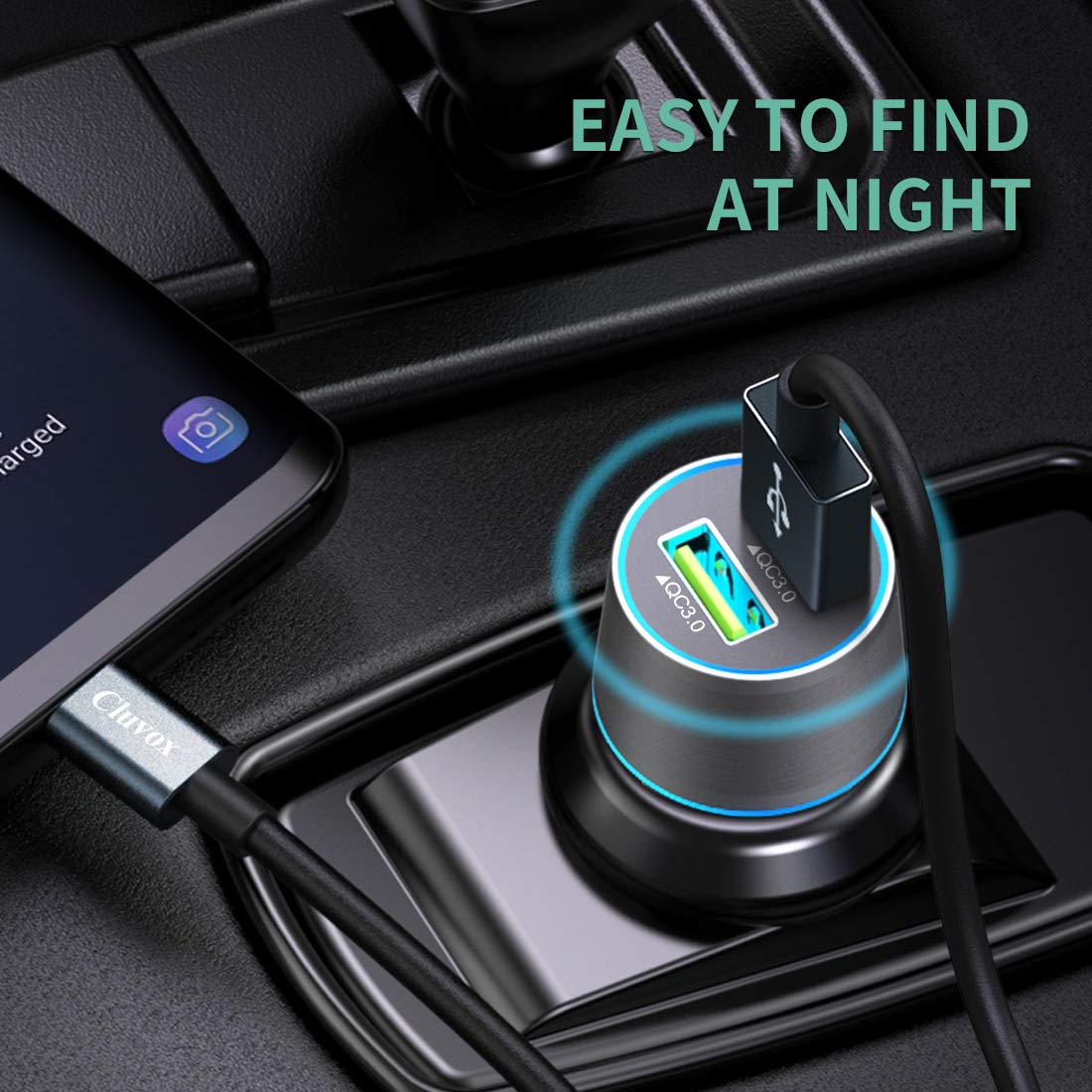 Rapid Usb C Car Charger, Compatible For Samsung Galaxy S23/S22/S21/Note 20/Ultra/10/Plus/9/8/S20 Plus/Ultra/S10+/S10E/S9/S8/A50/