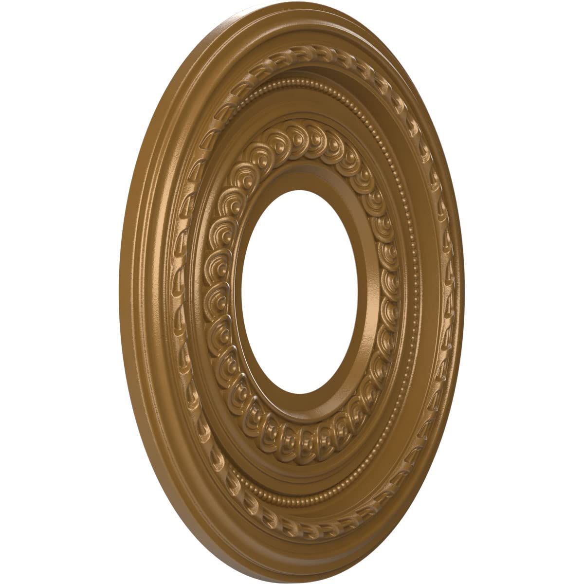 Ekena Millwork Cmp10Cocgh Cole Thermoformed Pvc Ceiling Medallion (Fits Canopies Up To 4 1/4), 10Od X 3 1/2Id X 3/4P, Metallic G
