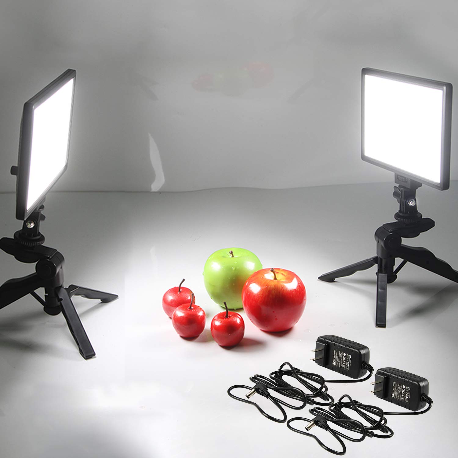 Viltrox 2 Sets Photography Led Video Light Lamp With Bi Color 3300K 5600K, Hd Lcd Display Screen, Cri 95 For Dslr Table Photo St