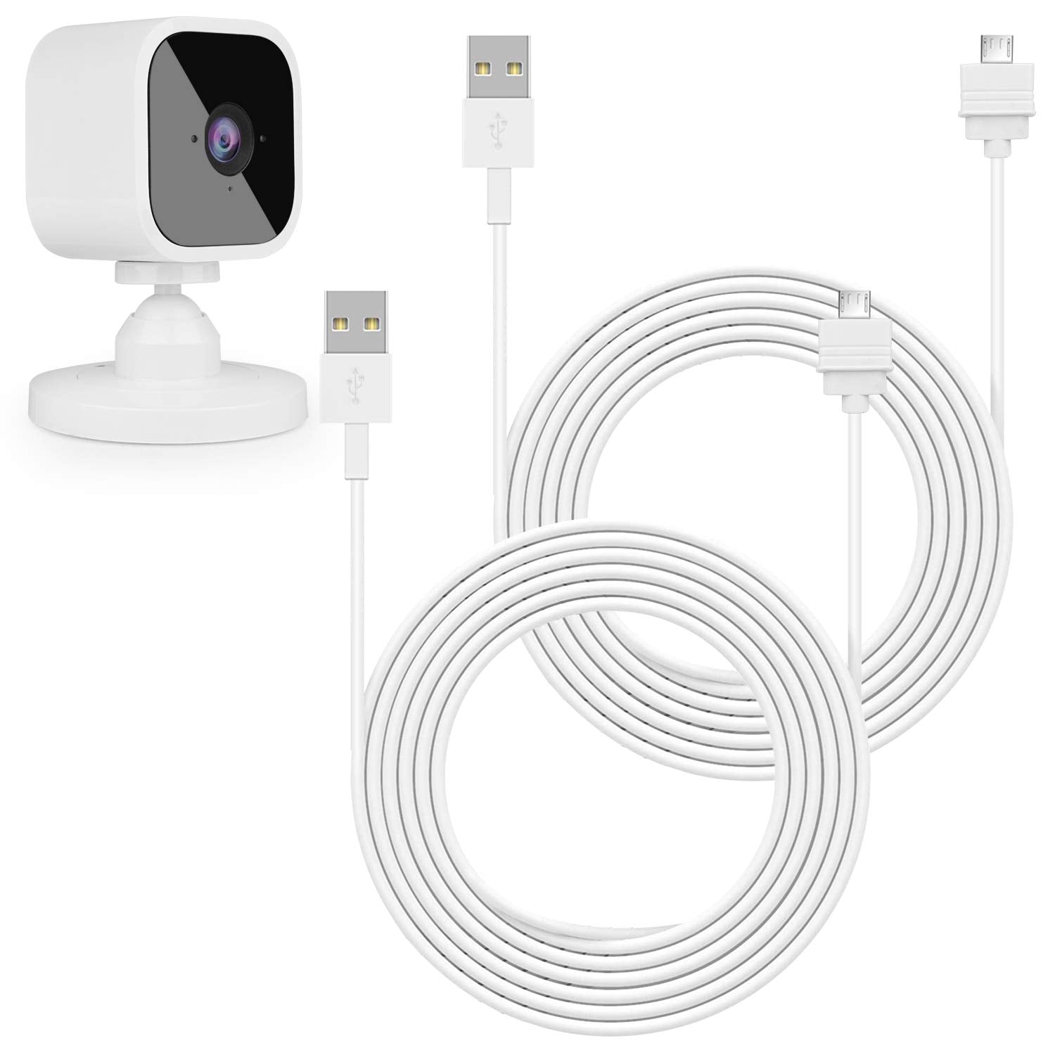 Zeshbit 2Pack 25Ft/7.5M Power Cable For Blink Mini Security Camera, Extension Usb Cable Continuously Charging Your Blink Mini In