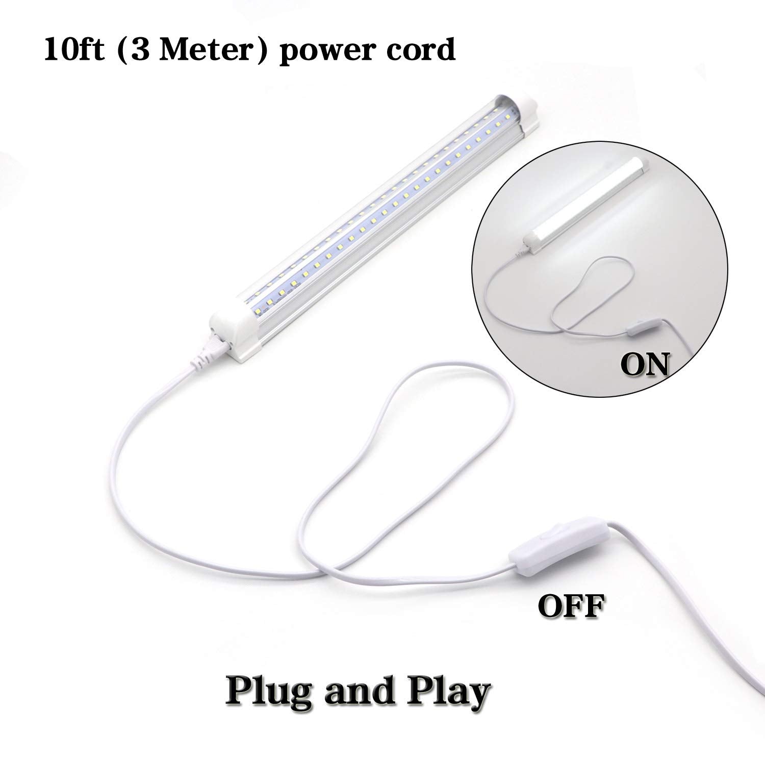 10Ft T5 T8 Led Tube Light Power Extension Cord With On/Off Switch Us Plug For Integrated Led Tube T5 T8 Led Wire Connector Power