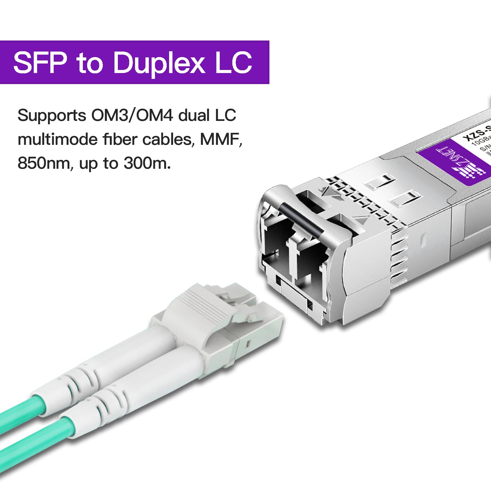 Xzsnet 10Gbase-Sr Sfp+ Transceiver, 10G Sfp+ To Lc Multimode Fiber Module Compatible With Cisco Sfp-10G-Sr, Ubiquiti Unifi Uf-Mm