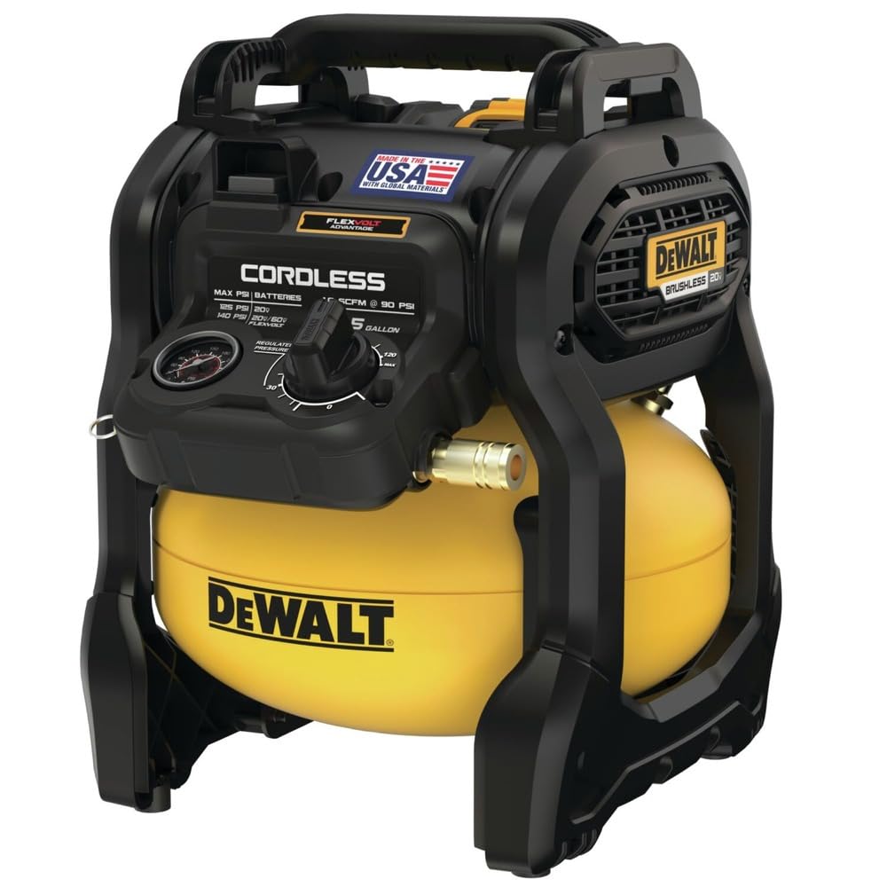 Dewalt 20V Max* Portable Cordless Air Compressor Kit, 2.5 Gallons, 140 Psi, Brushless With Battery & Charger (Dcc2520T1)