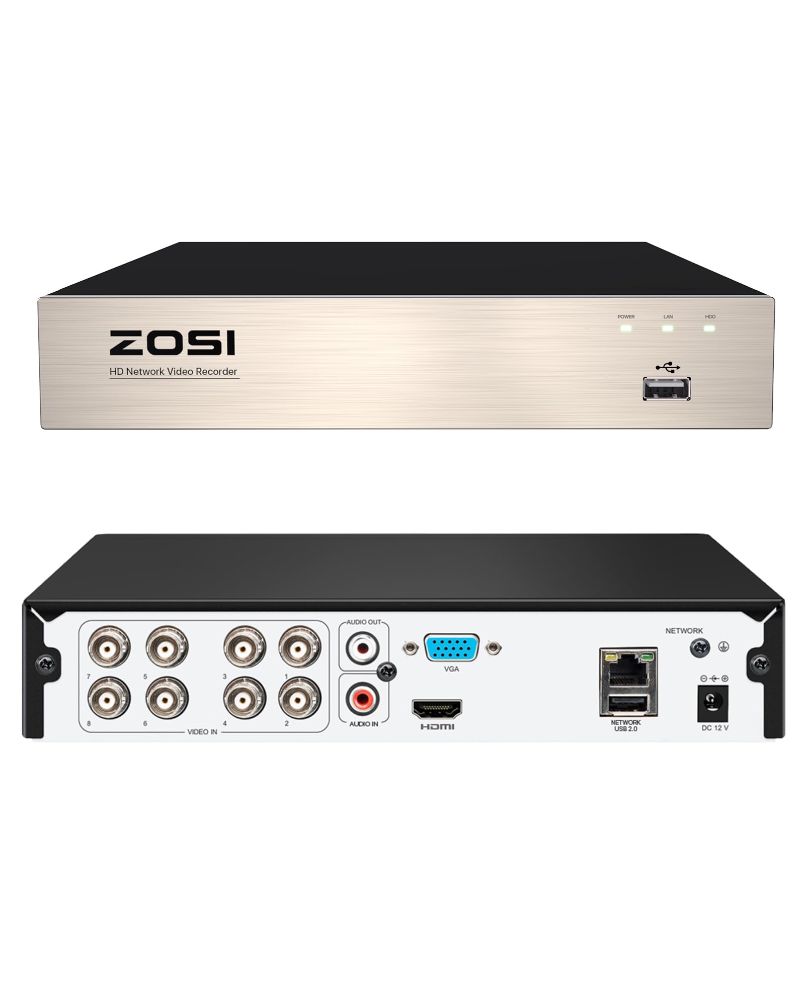 ZOSI 8Channel Surveillance Video Recorders 1080N/720P 4-in-1 HD-TVI Standalone CCTV Security DVR System For 720P,1080P Security 