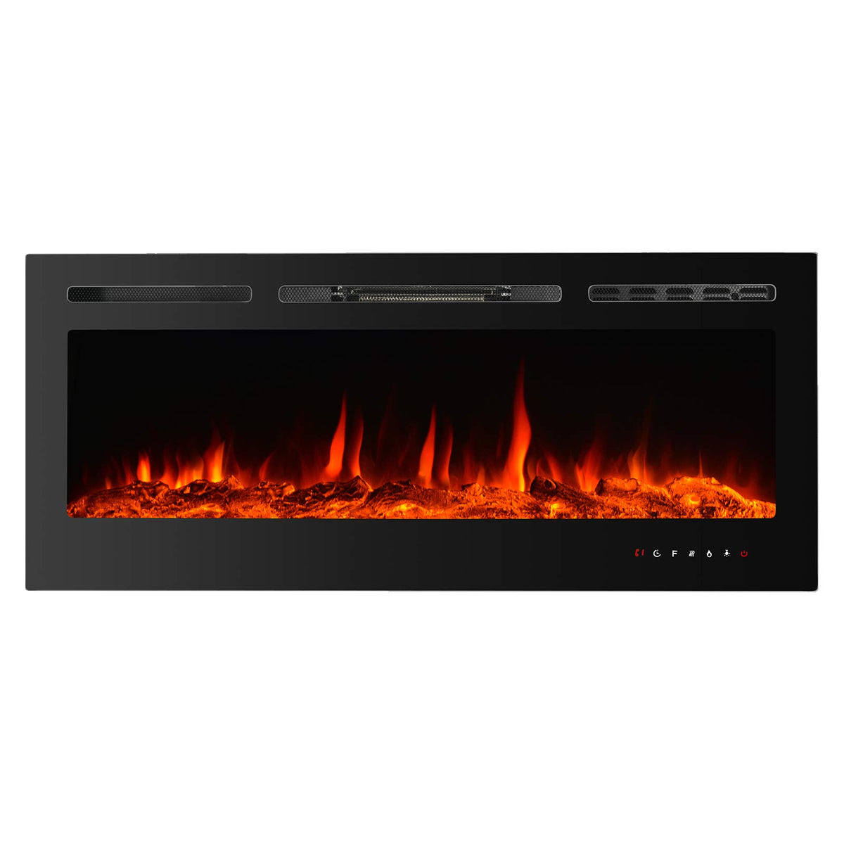 Charavector Electric Fireplaces Recessed Wall Mounted Fireplace Insert 50 Inch Wide Heater Led Fire Place Remote Control & Touch