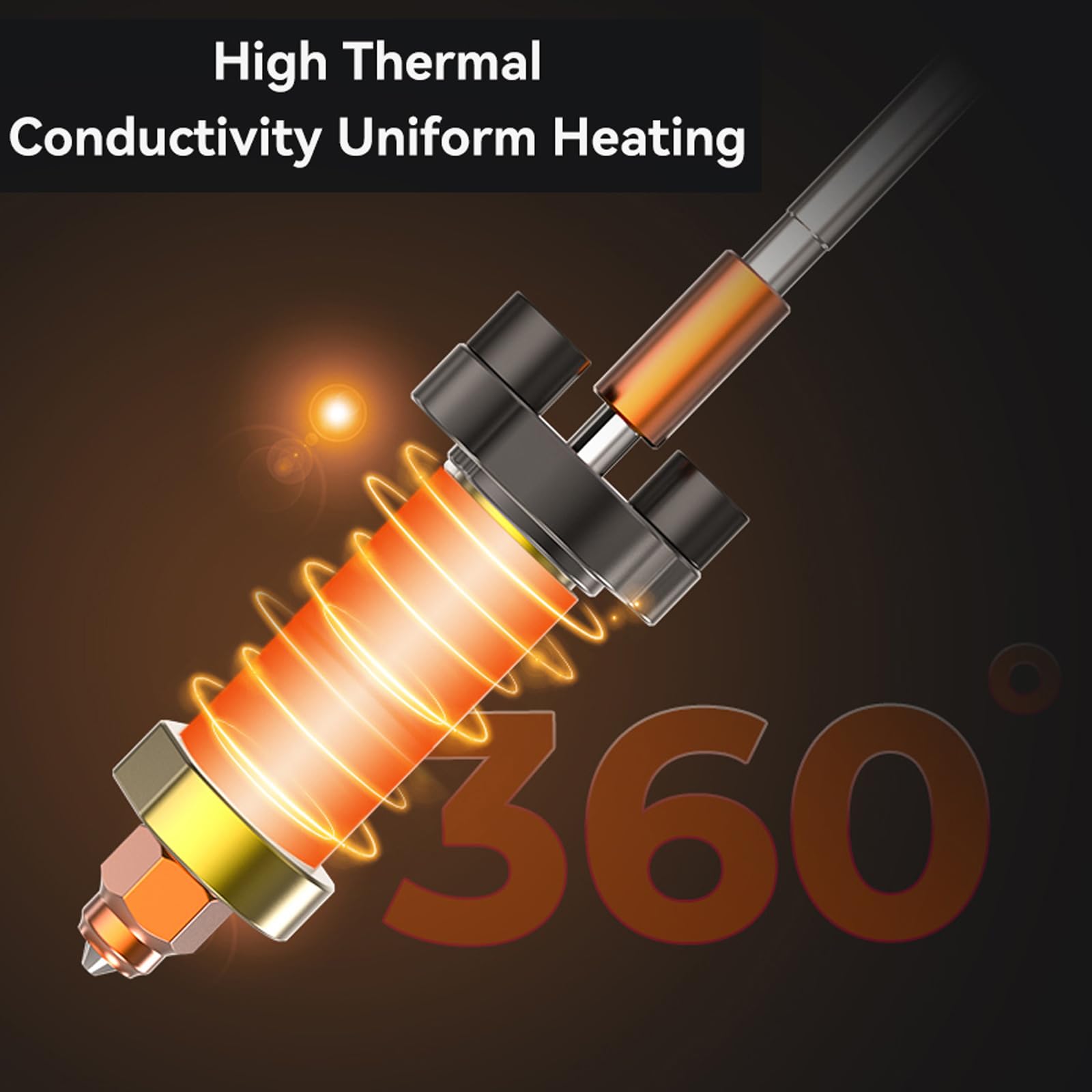 Creality Original K2 Plus Ceramic Heating Block Hotend Kit, With Extra 1Pcs 0.4Mm Unicorn Quick Swap Nozzle, 2Pcs Silicone Socks