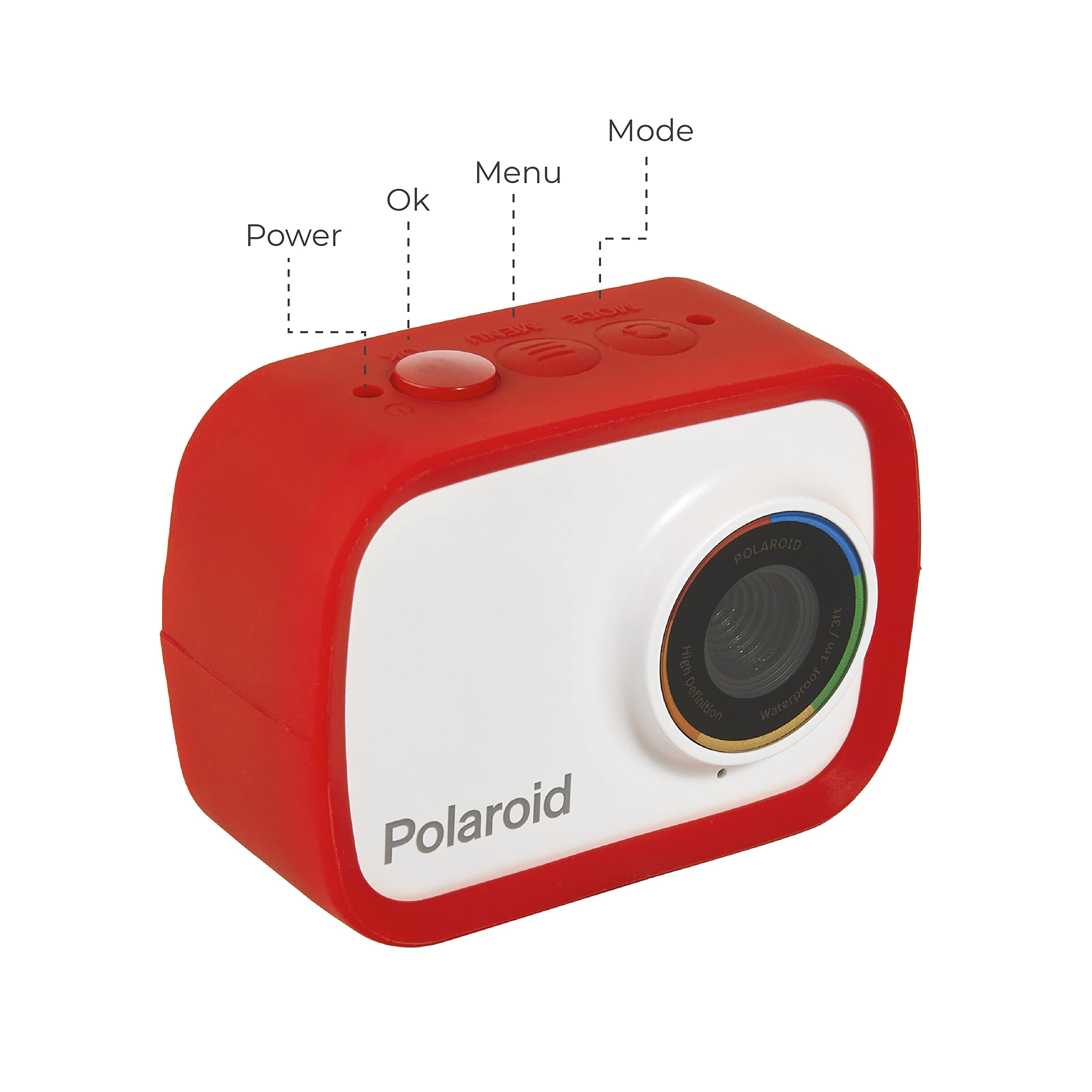 Polaroid Sport Action Camera 720P 12.1Mp, Waterproof Camcorder Video Camera With Built In Rechargeable Battery And Mounting Acce