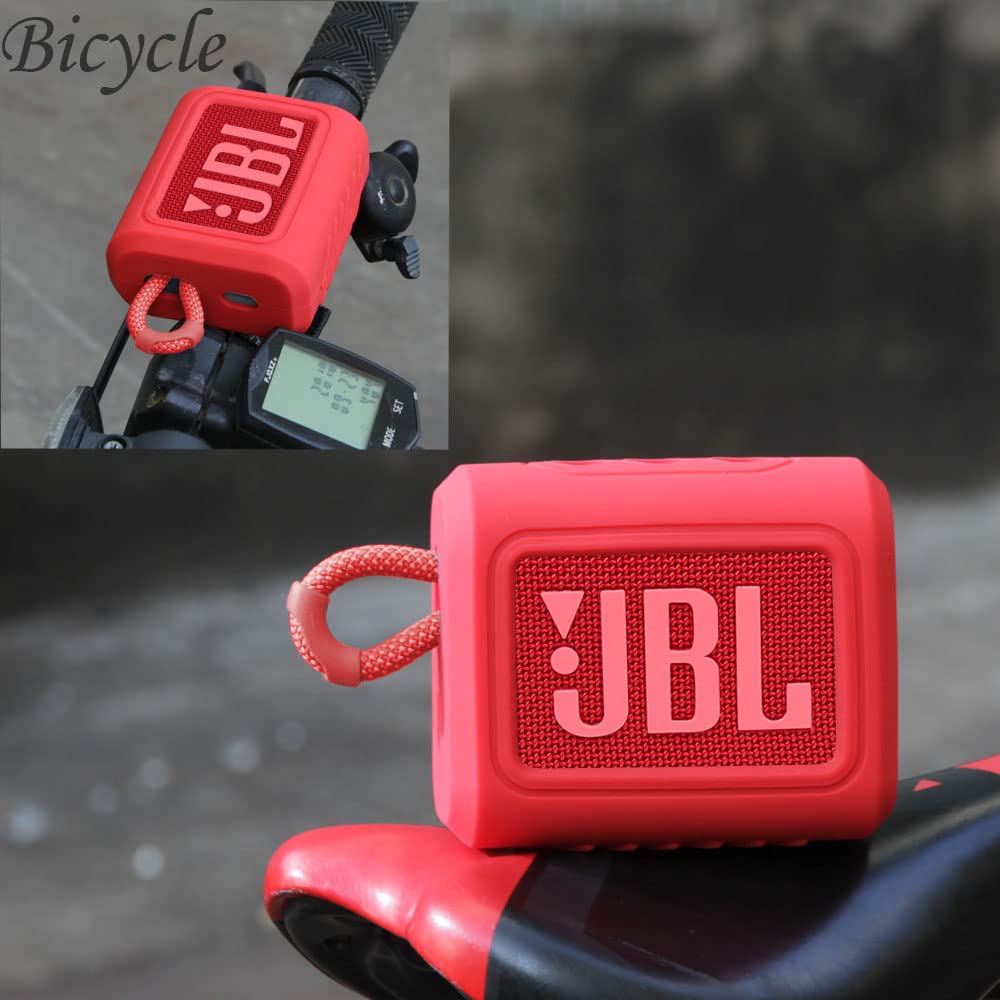 Hermitshell Hard Travel Case For Jbl Go 3 / Go 4 Portable Bluetooth Speaker (Vermilion, Silicone Case)