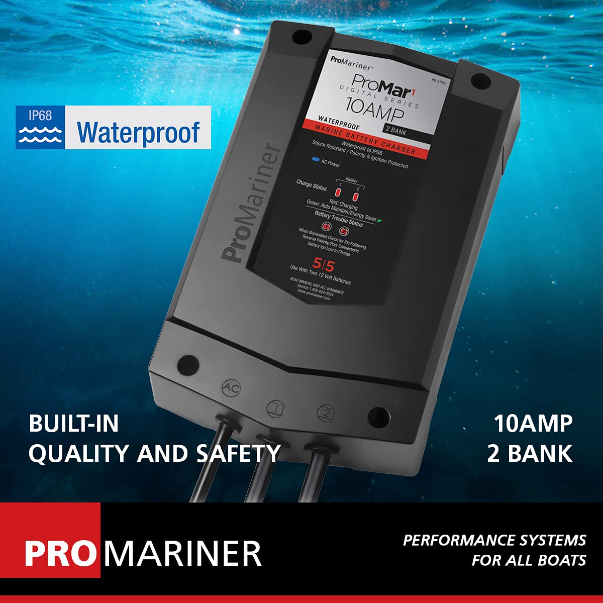 Promariner Batt Chgr, Promar1 Ds, 12V 10A, 2 Bank,WBEEAB07XV7QDCM