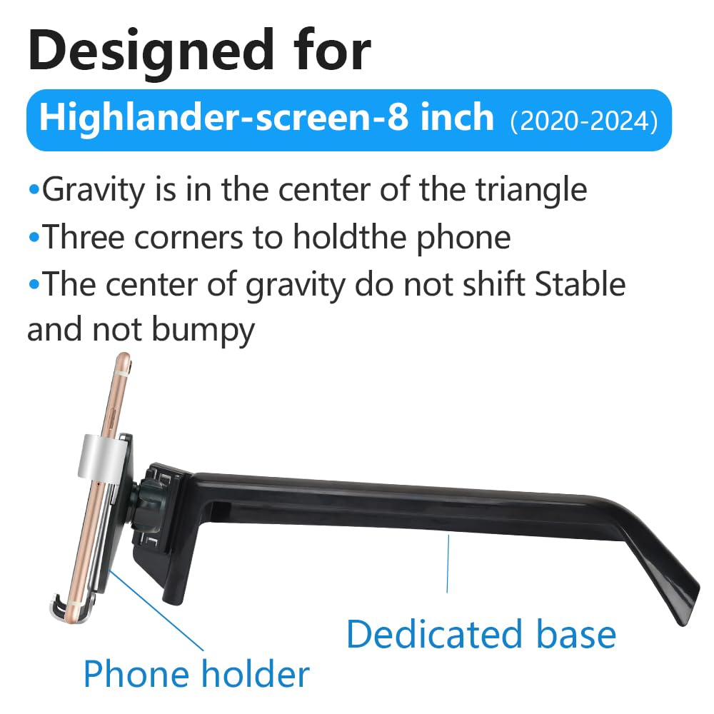 Lunqin Car Phone Holder For Toyota Highlander 2020 2021 2022 2023 2024 2025 L Le Xle Xse Auto Interior Accessories Best Cell Pho