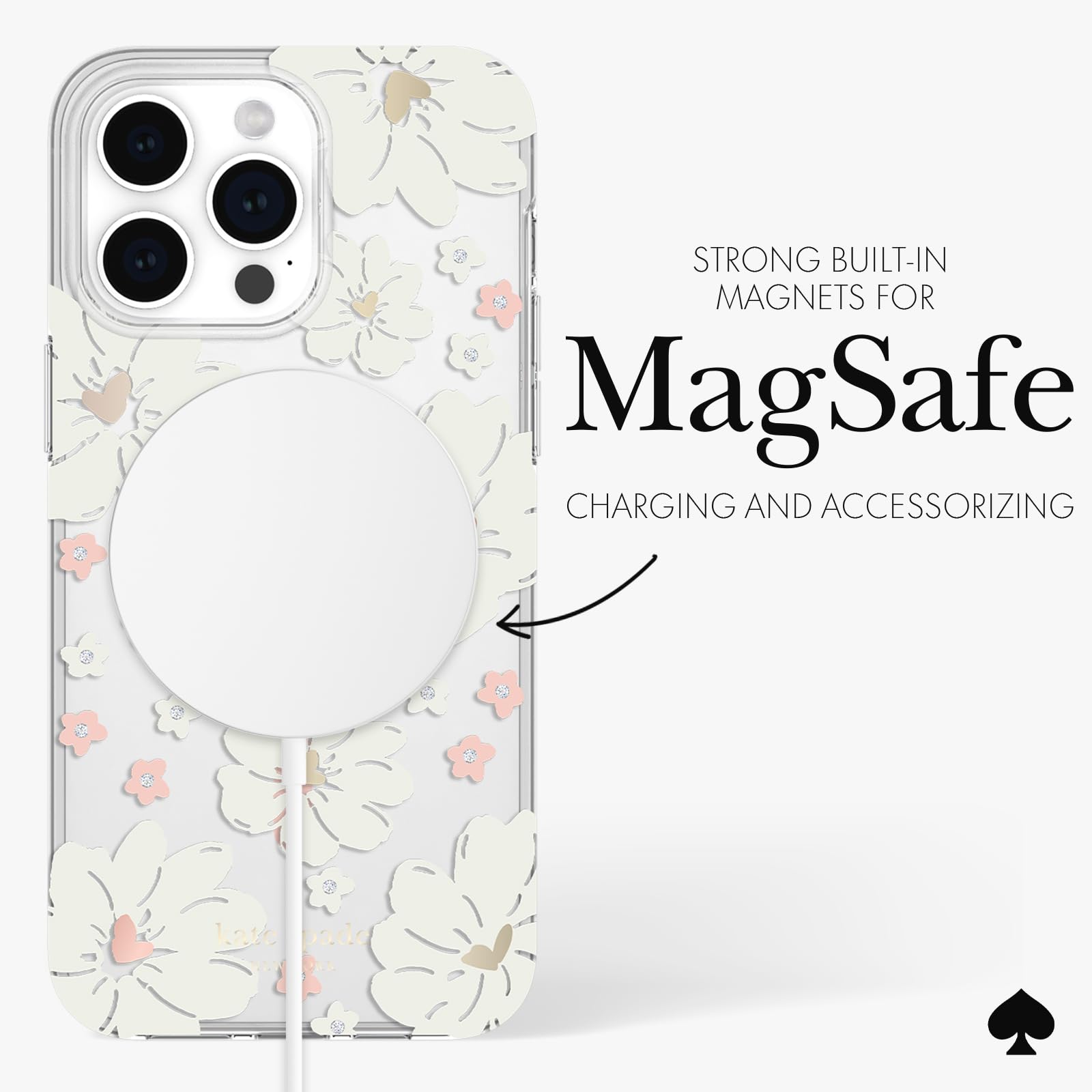 Kate Spade New York Iphone 15 Pro Max Case, Compatible With Magsafe   Classic Peony