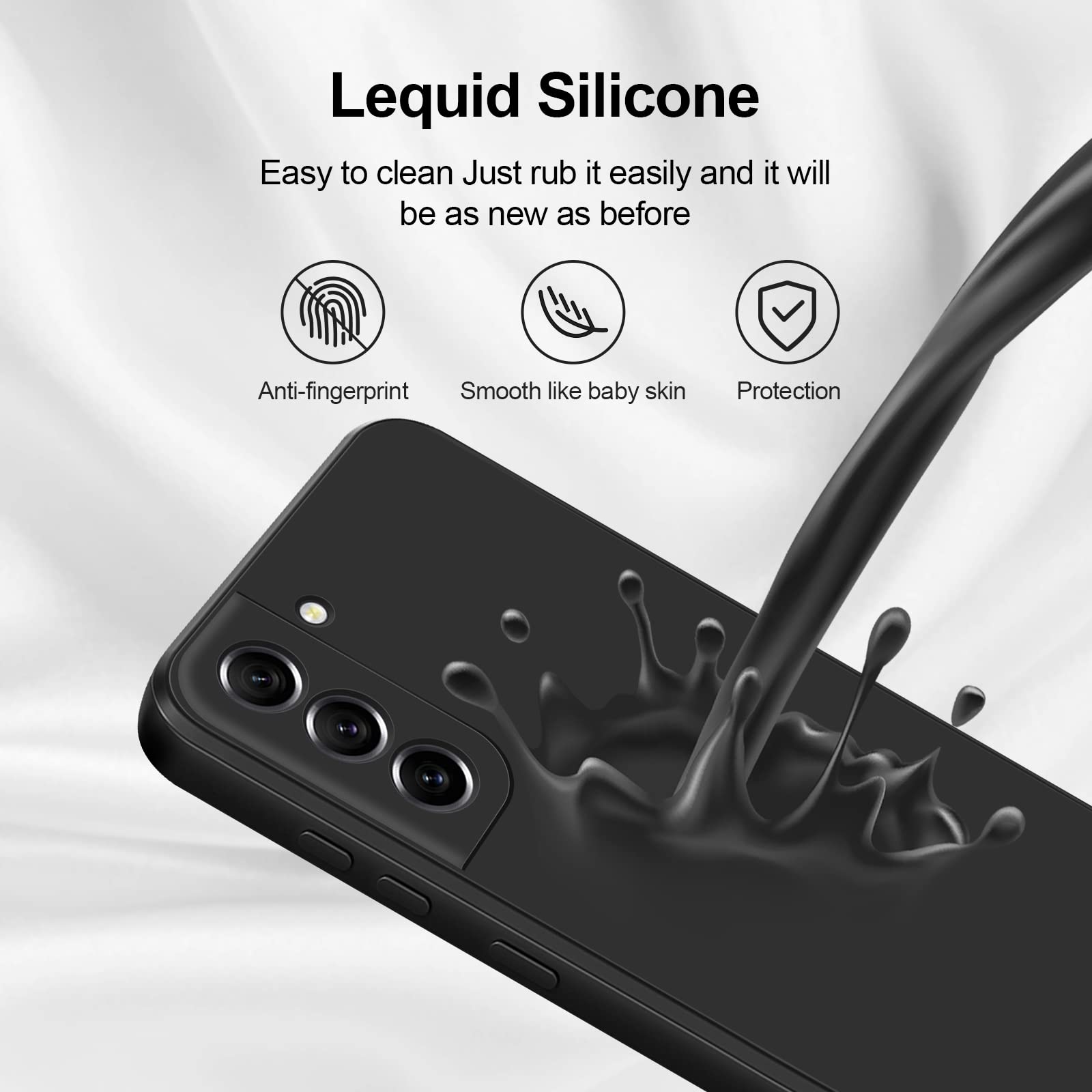 Giiyoon Silicone Case Compatible With Samsung Galaxy S21 Fe 5G, Full Body Silky Soft Touch Phone Case With Camera Protection, Sh