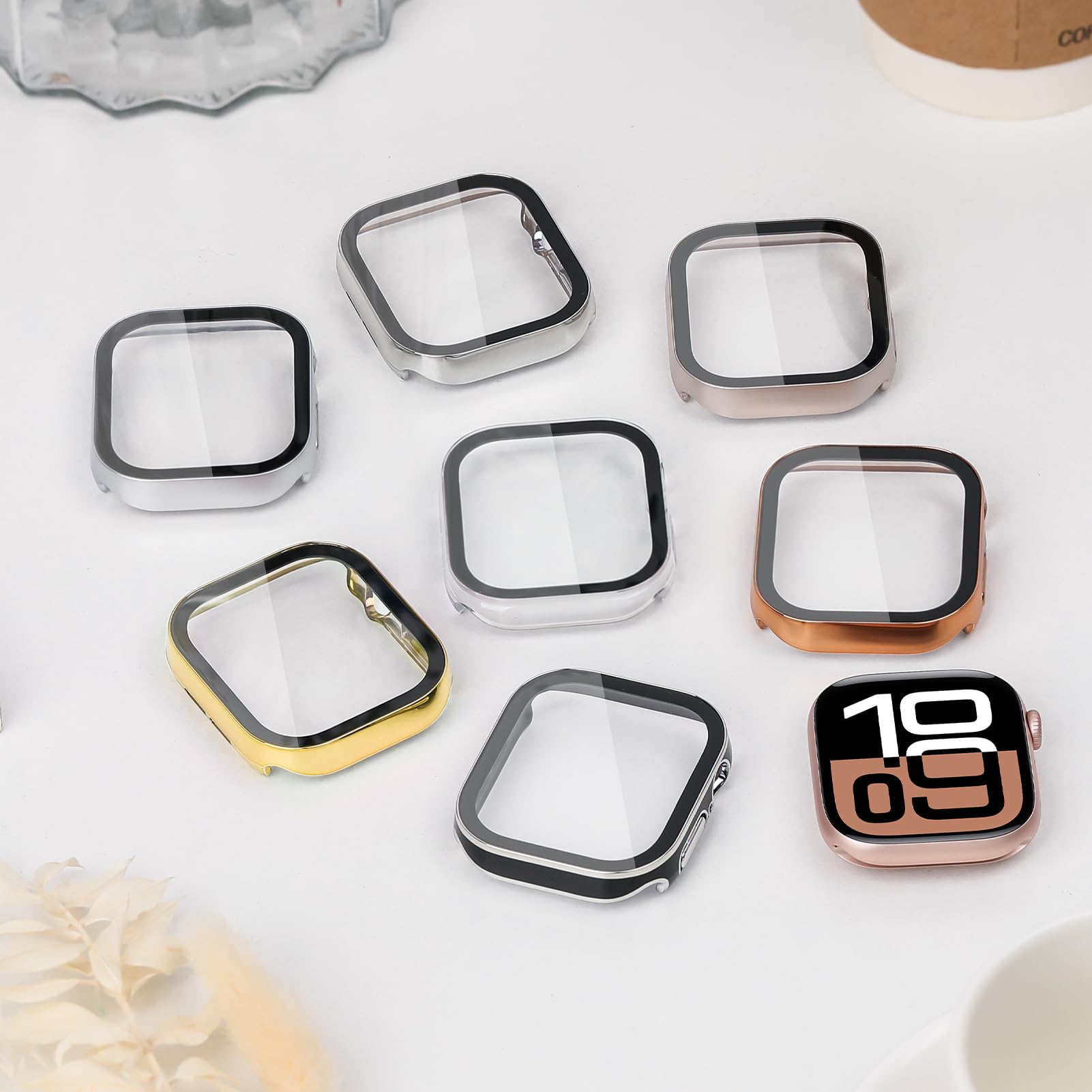 For Apple Watch Case 41Mm,Hard Case With Tempered Glass Screen Protector,Watch Cover For Apple Watch Series 8 7 Screen Protector