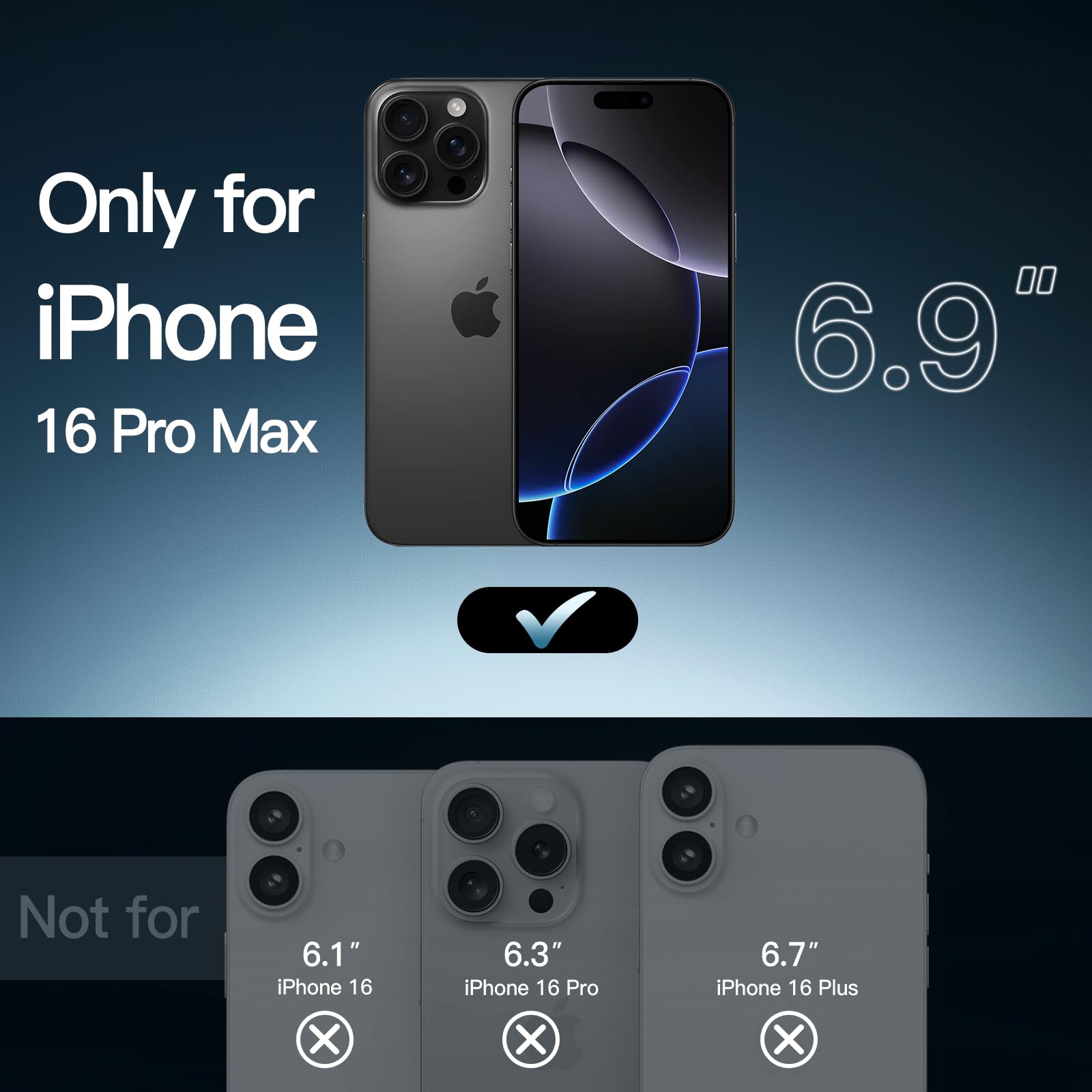 Jetech Case For Iphone 16 Pro Max 6.9 Inch, Non Yellowing Shockproof Phone Bumper Cover, Anti Scratch Clear Back (Black)