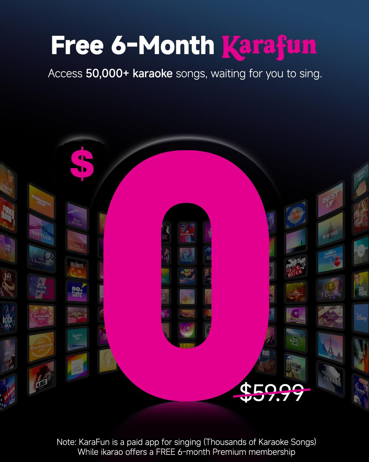 Ikarao Smart Karaoke Machine, Built In 10.1'' Screen Lyrics Display For Adults Kids, 2 Auto Charging Wireless Microphones, Porta