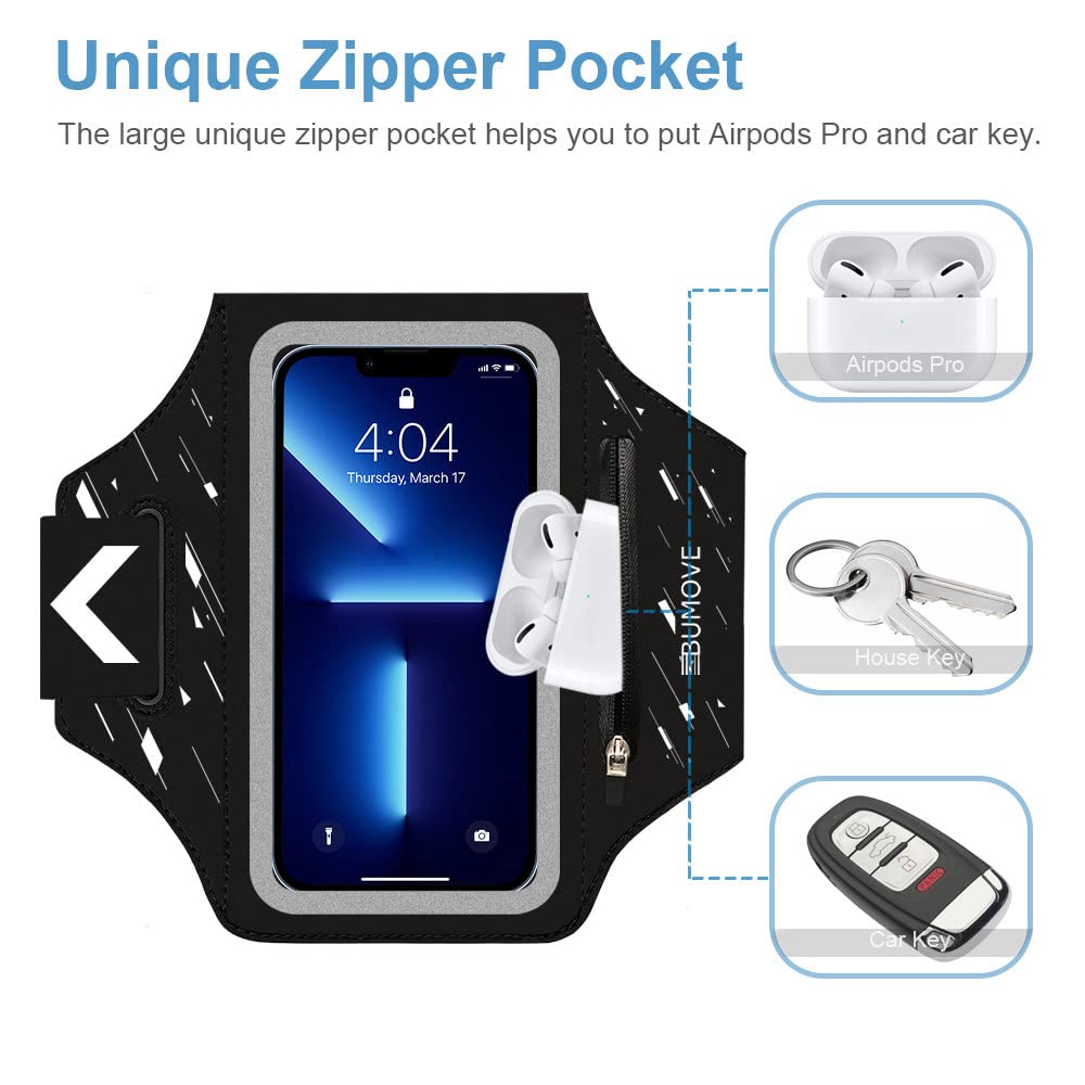 Running Armband For Iphone 16 Pro Max/16 Plus/15 Pro Max/15 Plus/Iphone 14 Pro Max/14 Plus/13,12,11 Pro Max, Gym Workouts Arm Ba