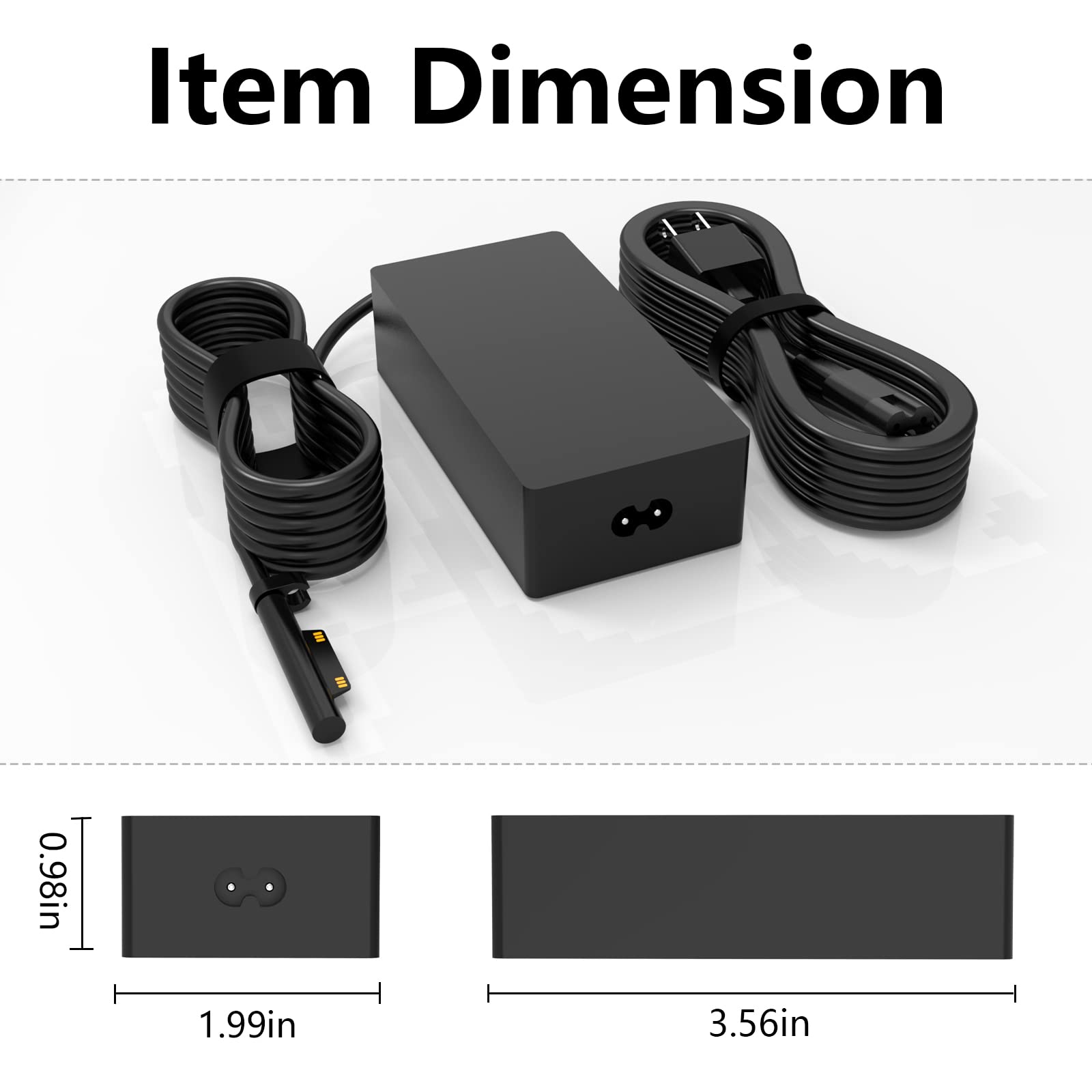 65W Surface Pro Charger For Microsoft Surface Pro 9, 8, 7+, 7, 6, 5, 4, 3, X, Windows Surface Laptop Adapter Power