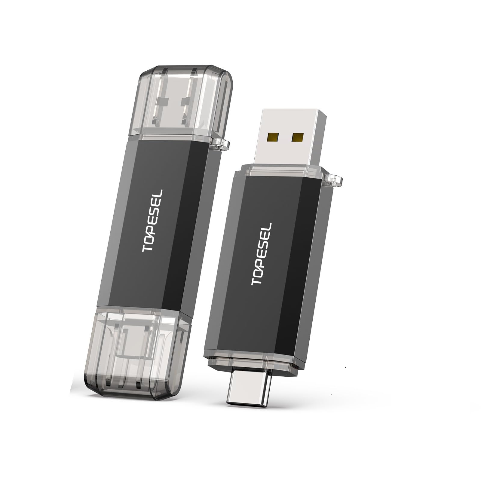 Topesel Type C 2 Pack 64Gb Usb C Flash Drive Dual 2 In 1 Usb C Thumb Drive Usb 3.0/3.1 Gen1 Usb C Drive 64 Gb Usb C Memory Stick With Led Indicator For Easy Data Sharing Between Pc And Smartphones