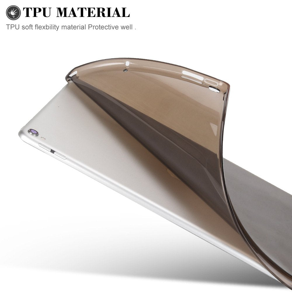 Asgens Case For Ipad 9.7 5Th/6Th Generation 2017/2018, Black Clear Slim Silicon Soft Tpu Tablet Computer Case [Shock Absorptio