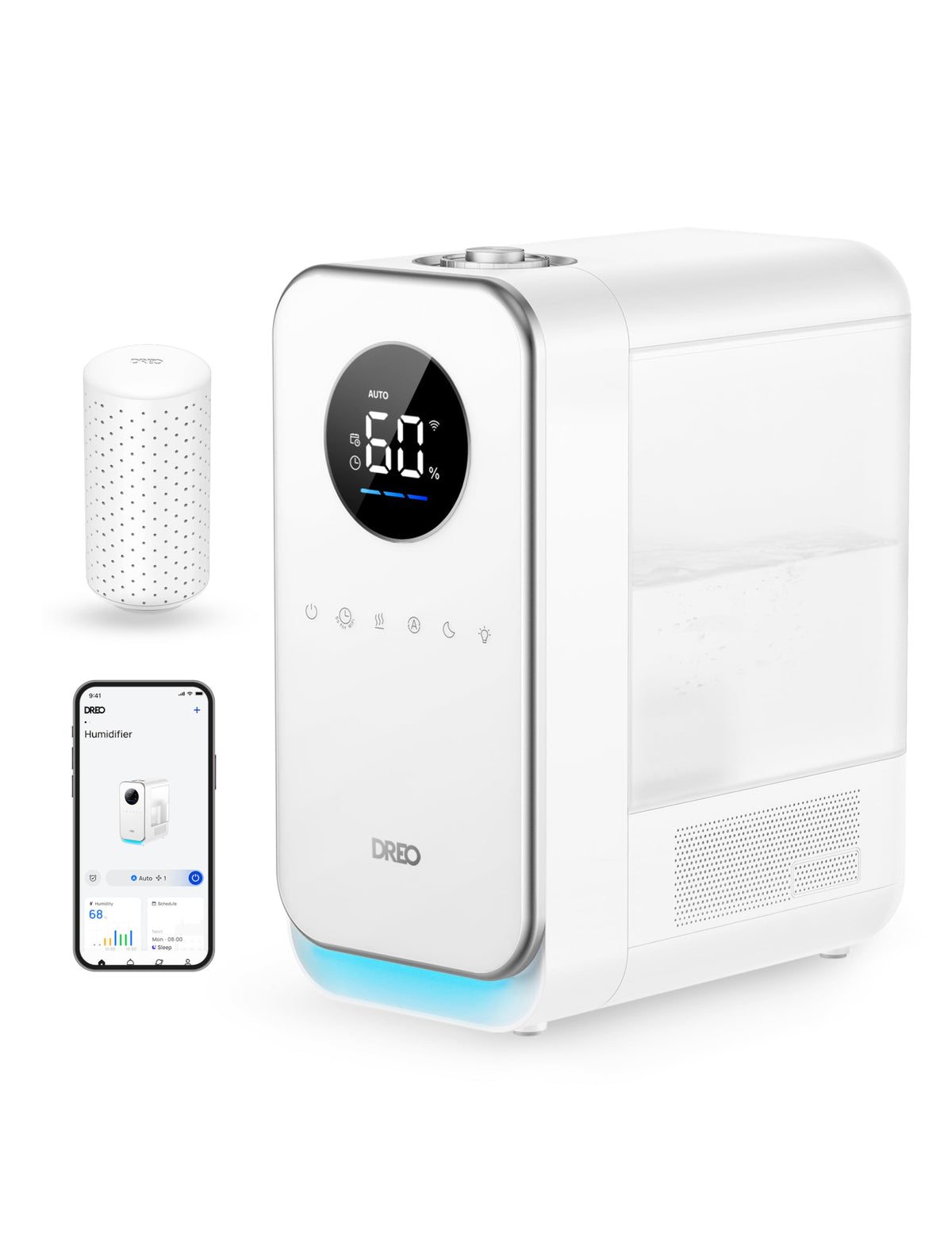 Dreo Humidifiers For Bedroom Home, Top Filled Smart Quiet Cool Mist Humidifiers For Large Room, Oil Diffuser & Nightlight For Ba