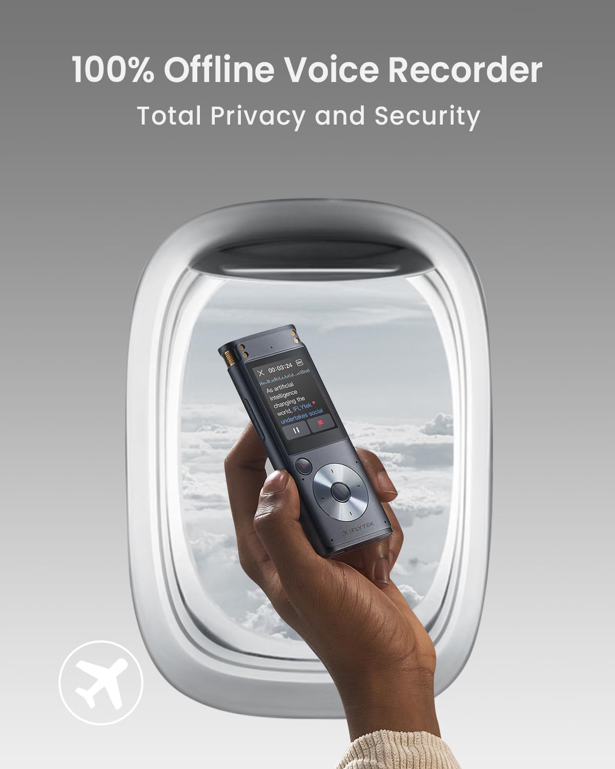 Iflytek Ai Voice Recorder With Playback, Digital Voice Recorder With Voice-To-Text Transcription & Smart Summarize, Ai Recorder