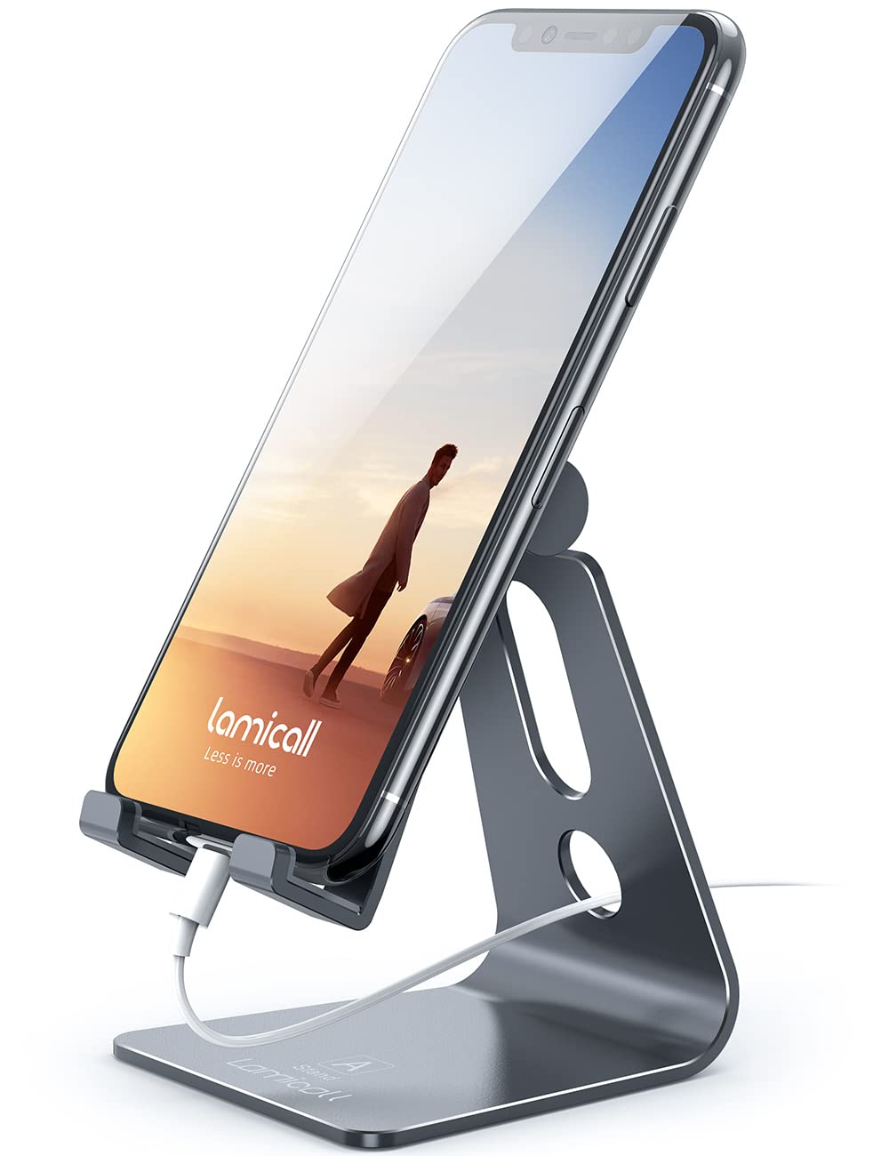 Lamicall Adjustable Cell Phone Stand, Desk Phone Holder, Cradle, Dock, Compatible With Phone 12 Mini 11 Pro Xs Max Xr X 8 7 6 Pl