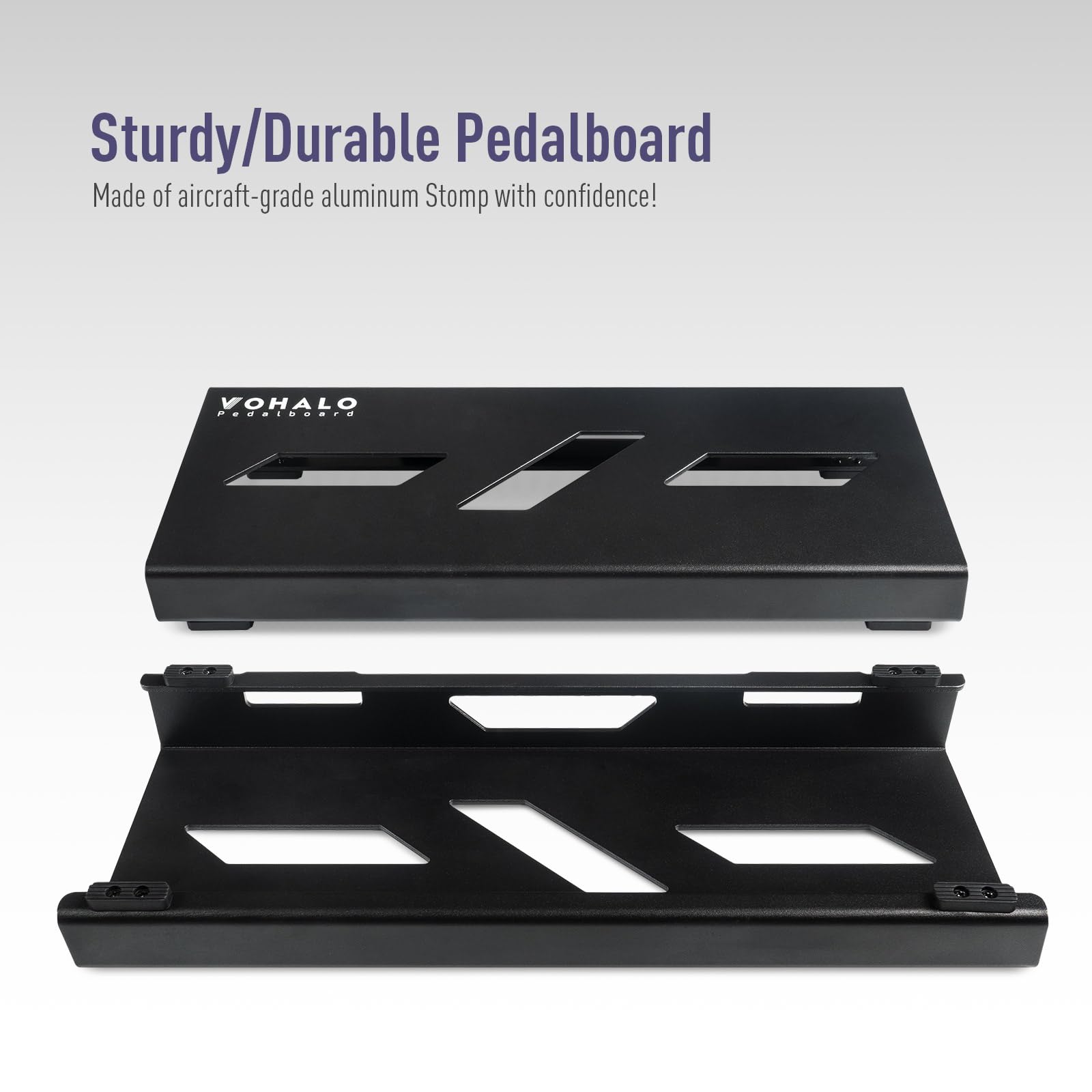 Vohalo Mini Guitar Pedal Board 14 Guitar Effects Compact Small Pedalboard With Pedals Mountain Tape, Cable Tie & Patch Cables, B