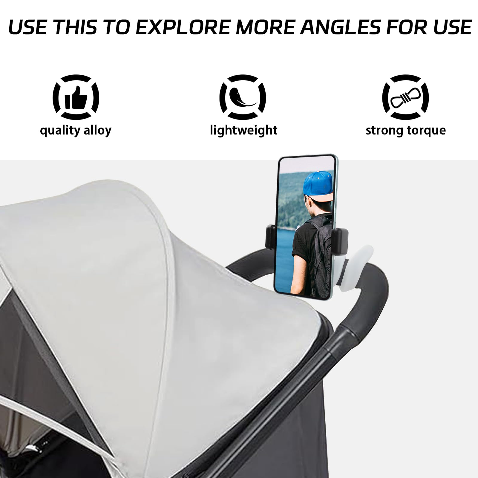 Llmsix Stroller Phone Holder Portable Stroller Bike Phone Holder Flexible Stroller Phone Mount Universal Stroller Accessories Wi