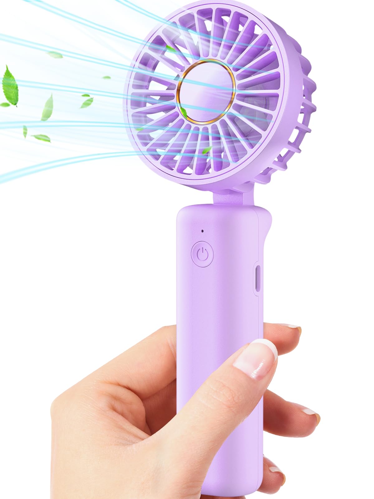 Hssio Mini Handheld Fan, Portable Hand Fan Electric Battery Operated 180 Ratotion, 3 Speeds, 2000Mah Usb Personal Fans Rechargea