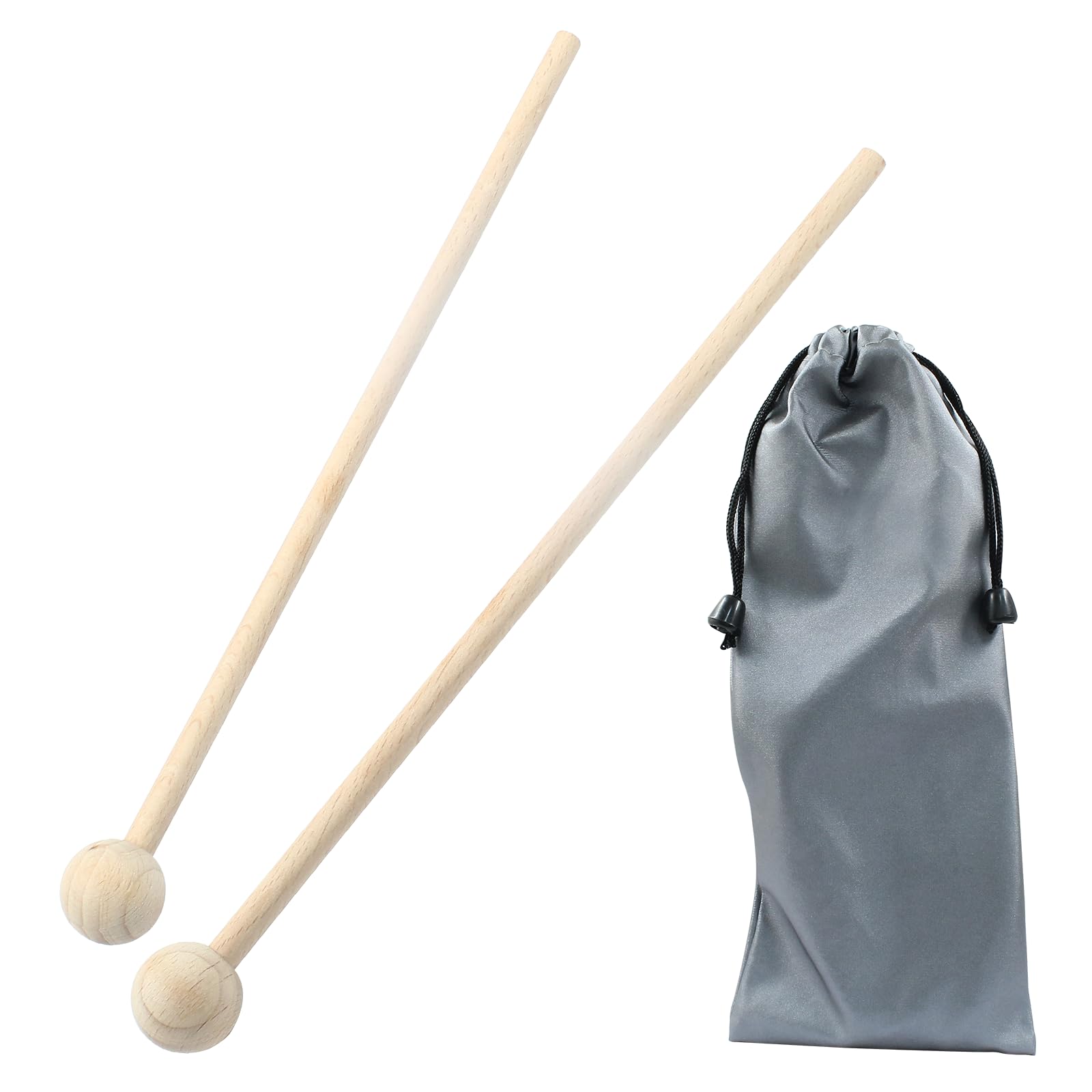 Luomorgo 2 Pcs Wood Xylophone Mallets, Glockenspiel Mallets Bell Mallets Percussion, 8 Inch Drumsticks for Bell, Chime, Tongue D