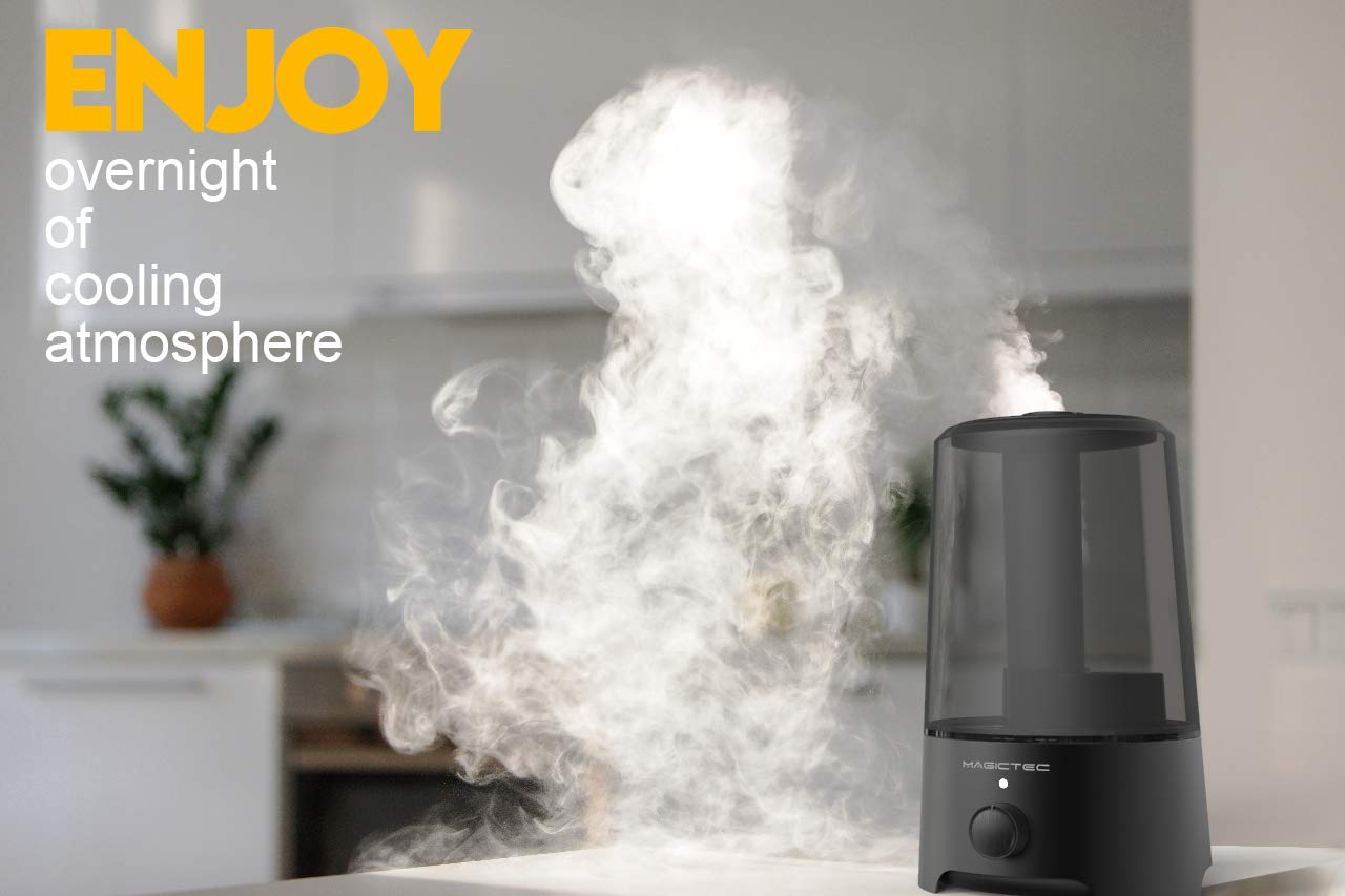 Cool Mist Humidifier, Magictec 2.5L Bedroom Essential Humidifier Diffuser, Baby Humidifier With Adjustable Mist Output, Auto Shu