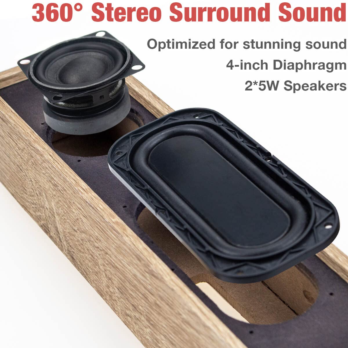 Mica Computer Speakers, Wired Computer Sound Bar, Wooden Mini Soundbar, Usb Powered Pc Speakers 3.5Mm Aux & Pc Input (Yellow)