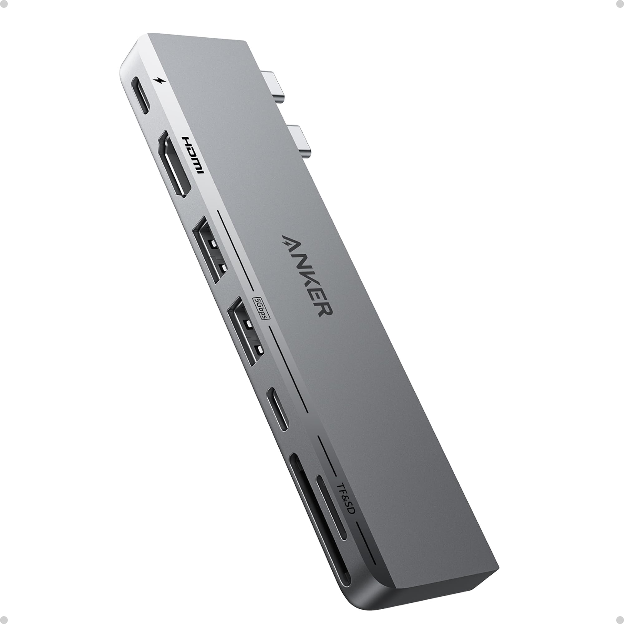 Anker USB C Hub for MacBook, 7-in-2 with 4K HDMI, Compatible with Thunderbolt 4, 1 Type C and 2 USB A Data Ports for MacBookPro 