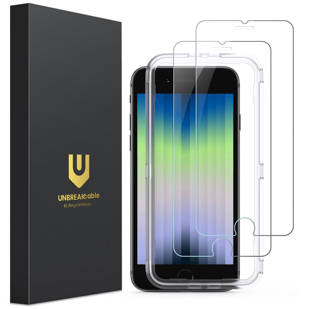 Unbreakcable Screen Protector For Iphone Se 2022/2020, For Iphone 8/Iphone 7 [2 Pack], Double Shatterproof Tempered Glass [Easy