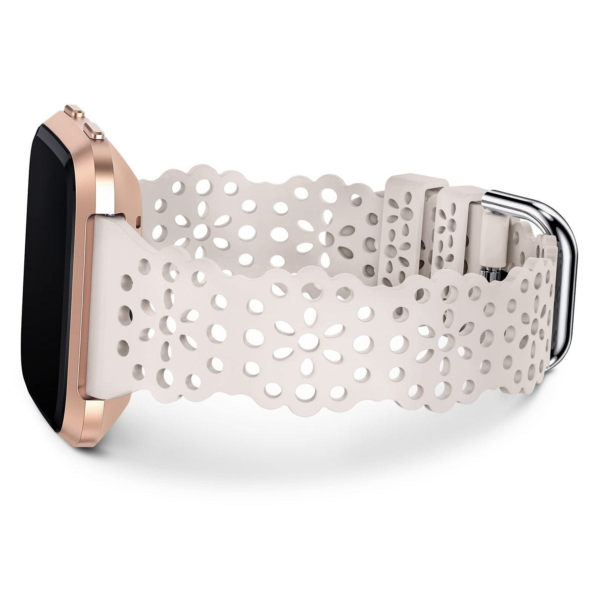 Minyee Compatible With Fitbit Versa 2 Bands For Women, Lace Silicone Strap Replacement For Fitbit Versa/Versa Lite Edition Watch