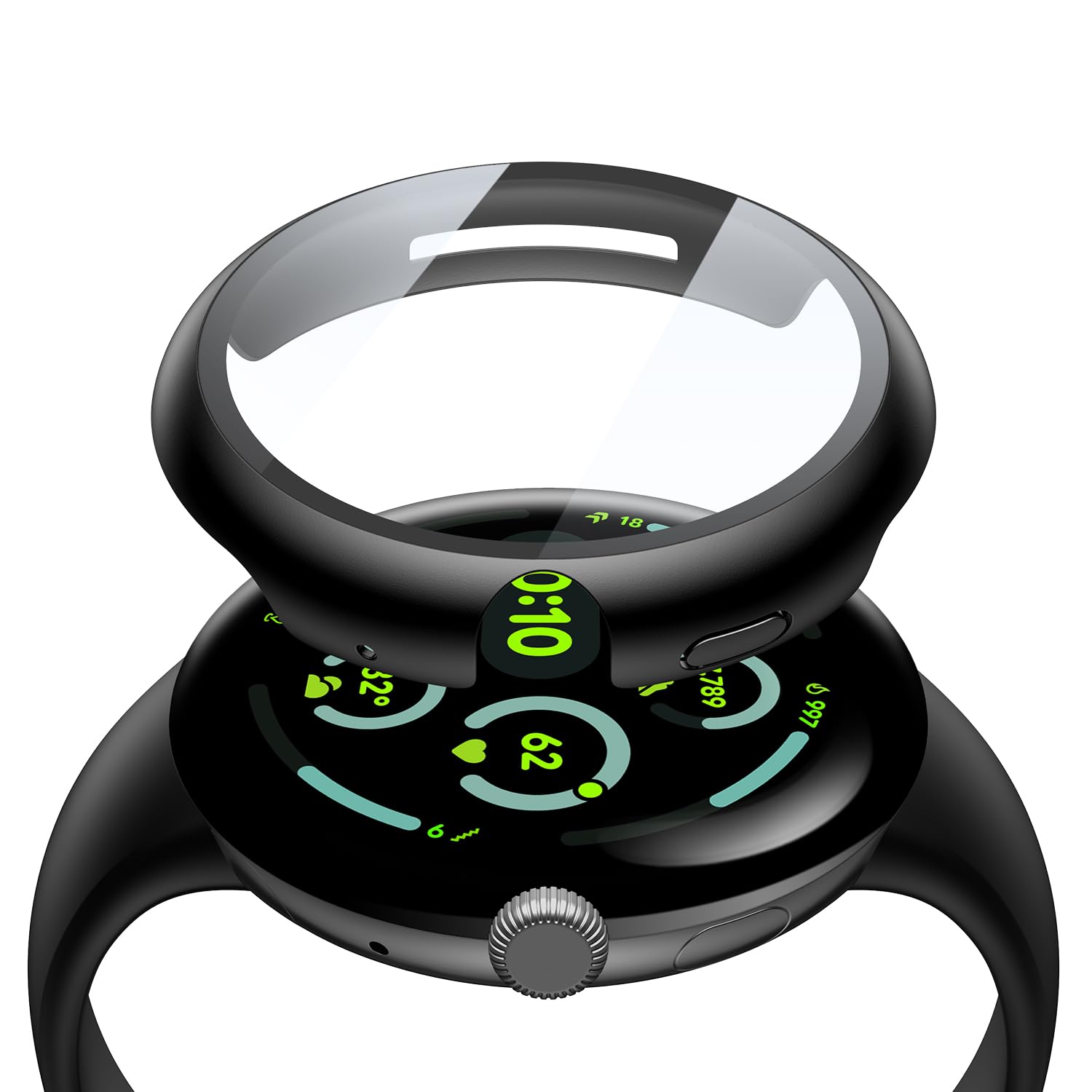 Misxi 2 Pack Hard Pc Screen Protector Case Compatible With Google Pixel Watch 3 (2024) 45Mm, Easy Installation Lightweight Ultra