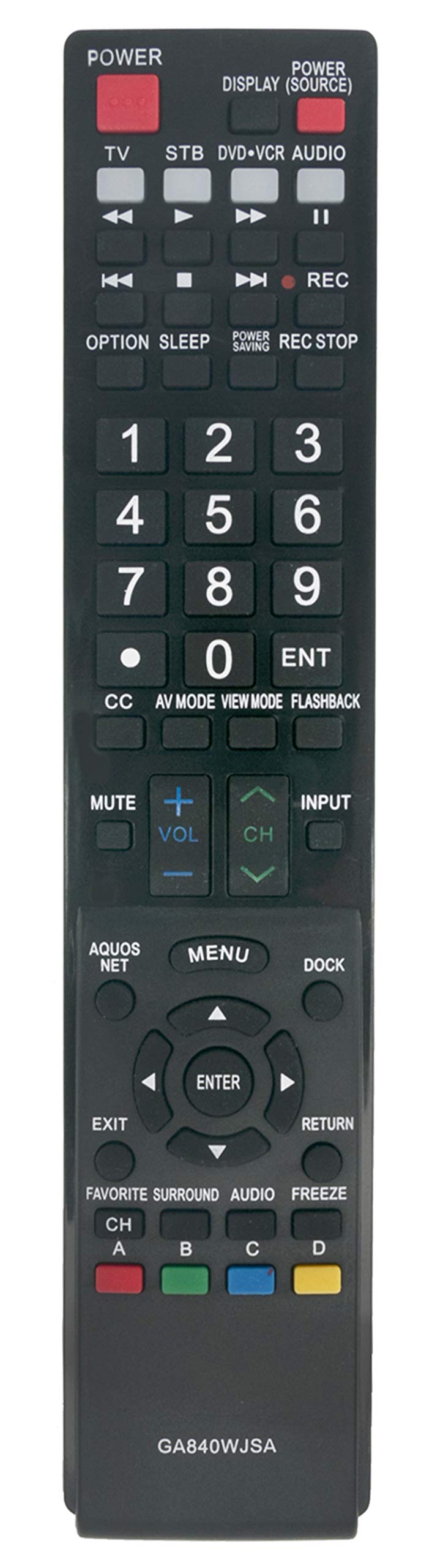 Ga840Wjsa Replaced Remote Fit For Sharp Aquos Tv Lc 40Le810 Lc 40Le820 Lc 46Le810 Lc 46Le820 Lc 52Le810 Lc 52Le820 Lc 60Le810 Lc