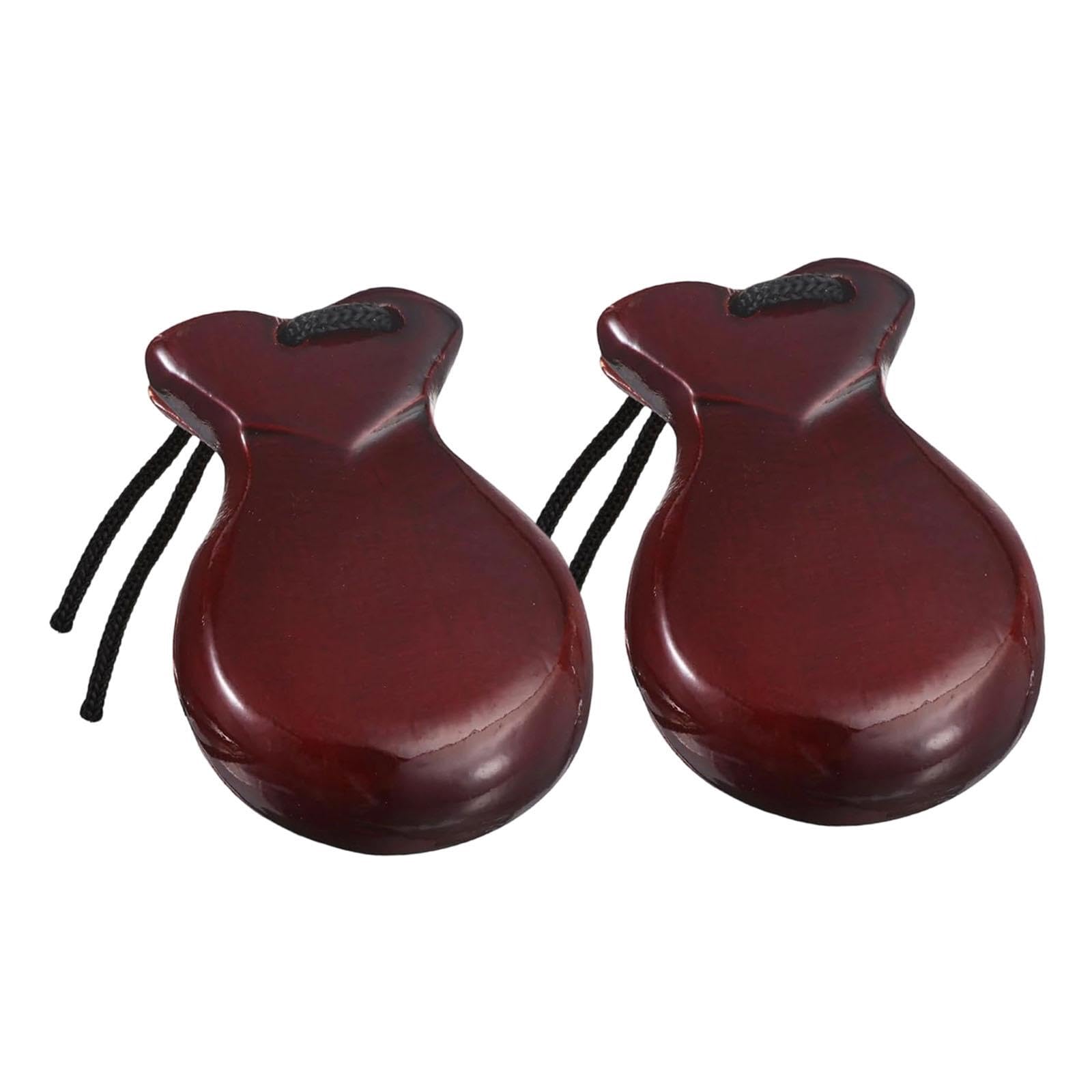 Ecomistiq 2Pcs Spanish Castanets Music Instrument For Classical Music Stage Folk Tunes Brown | Drums | Sets & Kits |