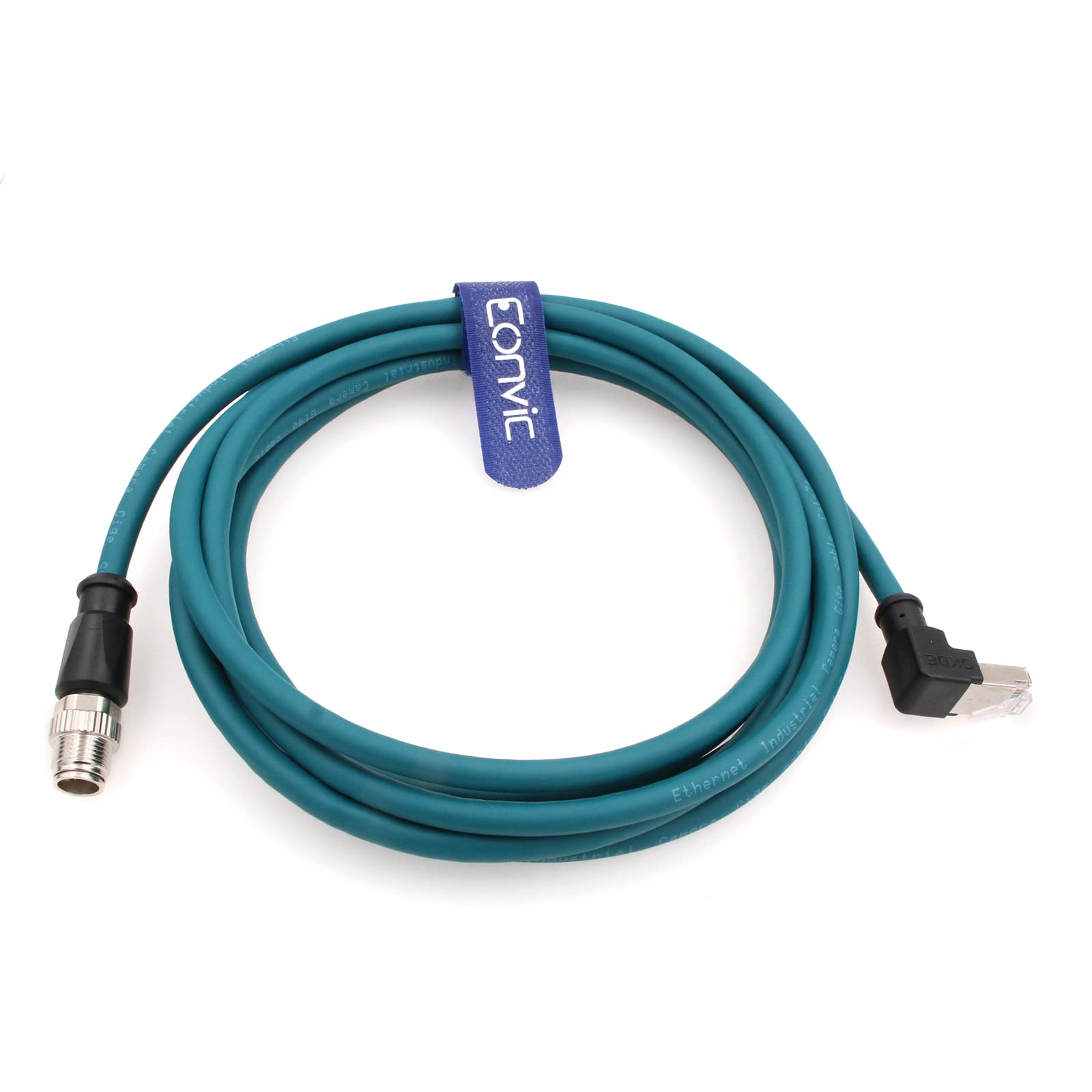 Eonvic Ethernet Shielded Cable M12 X Type 8 Position To Rj45 Waterproof Industrial Network High Flex Cable For Cognex