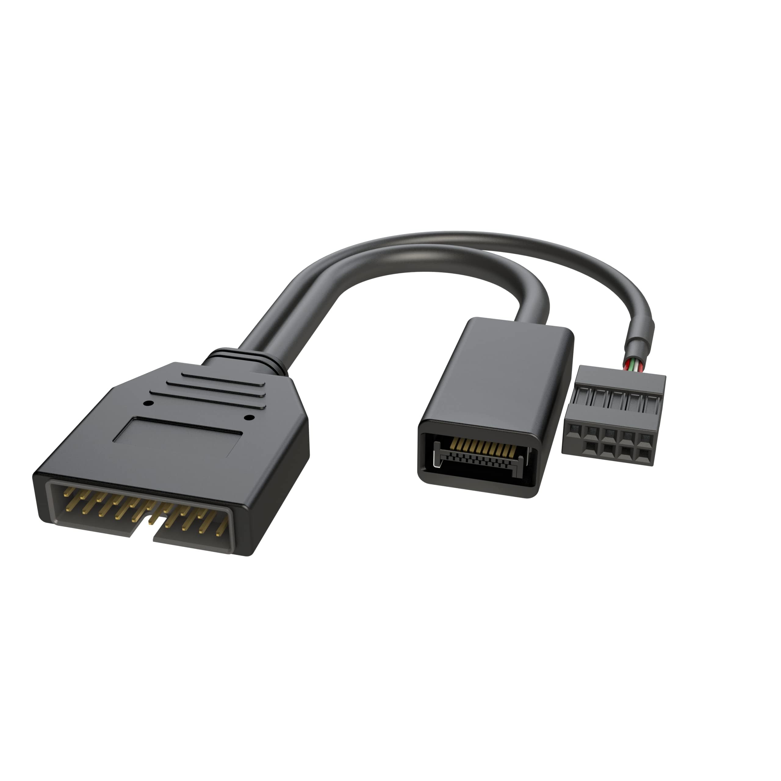 Linkup   Internal 3.1 10G Gen 2 20 Pin A Key Male Housed Connector W/Usb 2.0 Header To Usb 3.0 20 Pin Male Header Extension Cable 10Cm