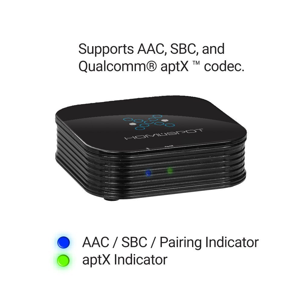 Homespot Bluetooth Receiver Aptx Low Latency For Home Stereo Wireless Audio Streaming Adapter (Ul Charger Not Included)