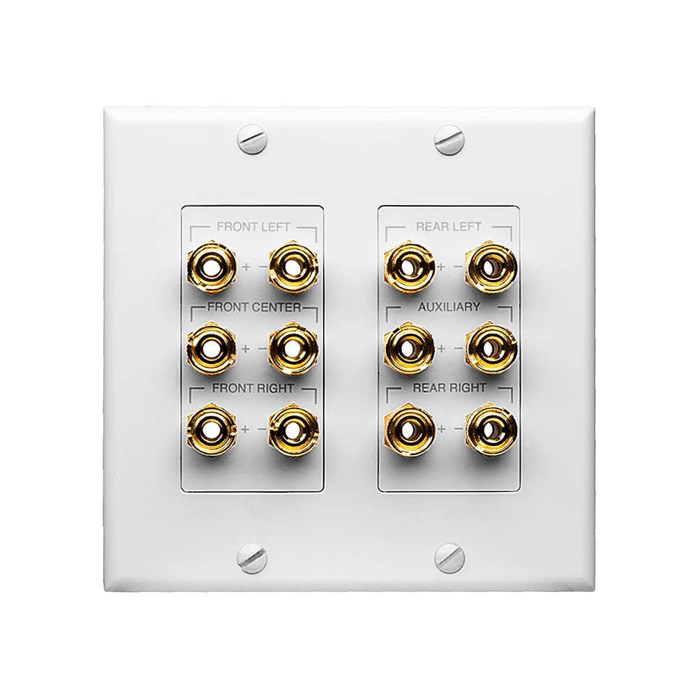 OSD WP12 Banana Binding Post Gold Plated Terminal Decora Style for 6 Speakers (White)