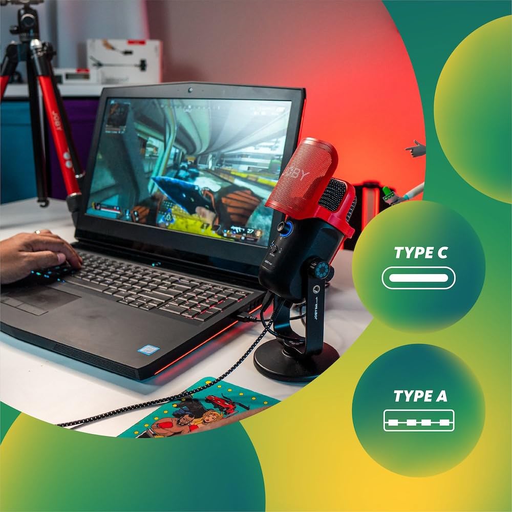 Joby Wavo Pod Usb Condenser Pc Microphone For Podcasting, Streaming Microphone For Recording, Mute And Gain Controls, Headphones