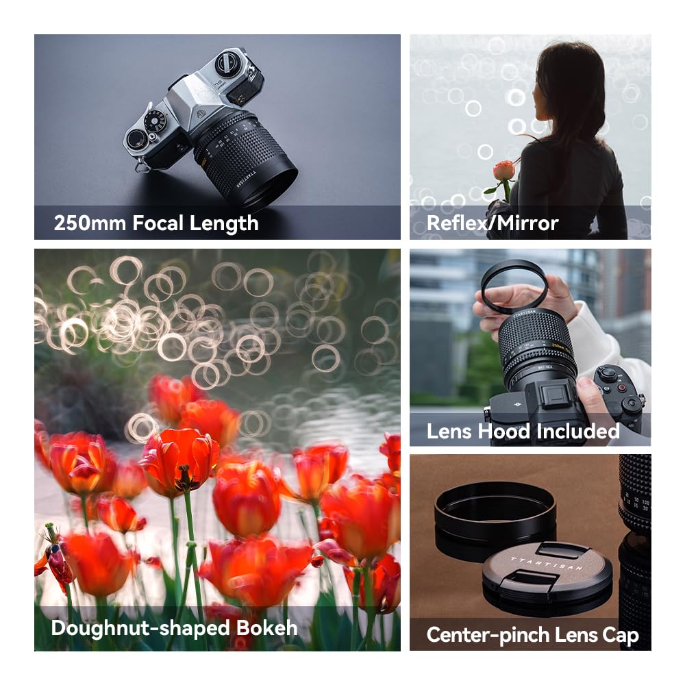 Ttaritsan 250Mm F5.6 Reflex Lens Full Frame Doughnut Bokeh Camera Lense Telephoto Lens Compatible With M42 Mount Camera Lens