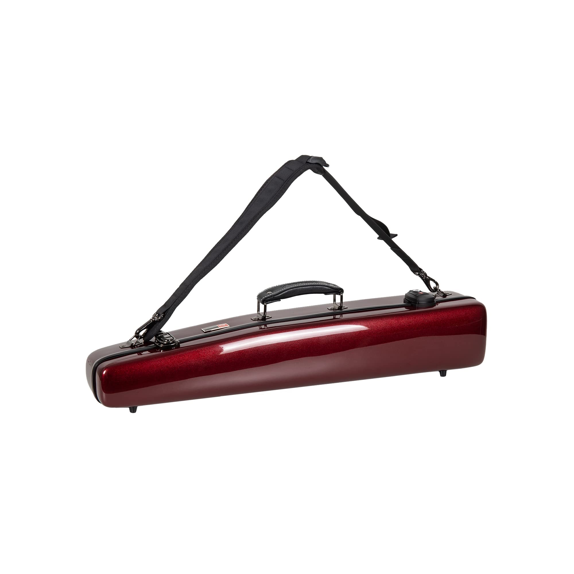 Crossrock Pro Grade Straight Soprano Saxophone Case | Crimson Red Gloss, Tsa Lock, Elite Protection, Detachable Backpack Straps,