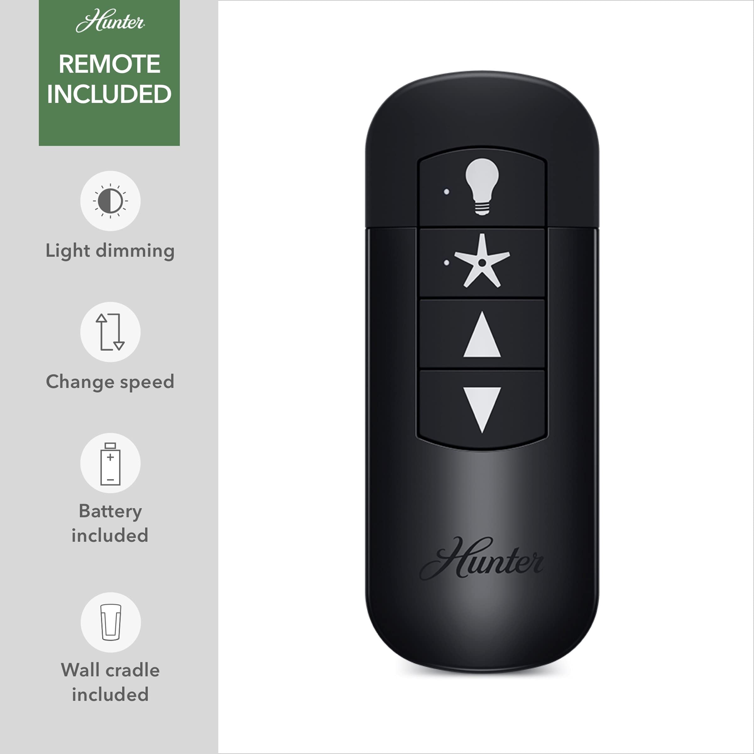 Hunter Fan Company 50390 Port Royale Ceiling Fan, 52, Matte Silver Finish